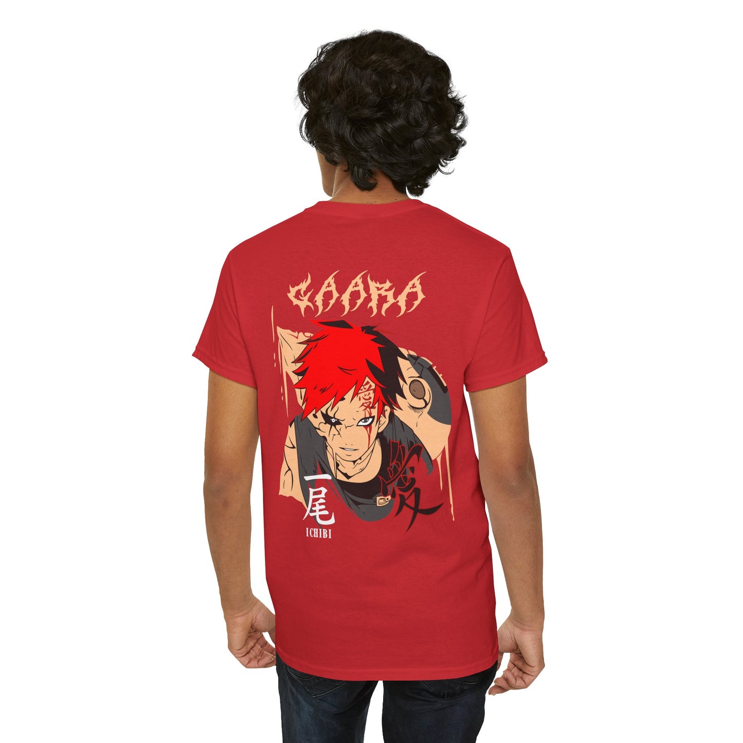 Gaara Graphic Tee — Anime Character Back Print T-Shirt