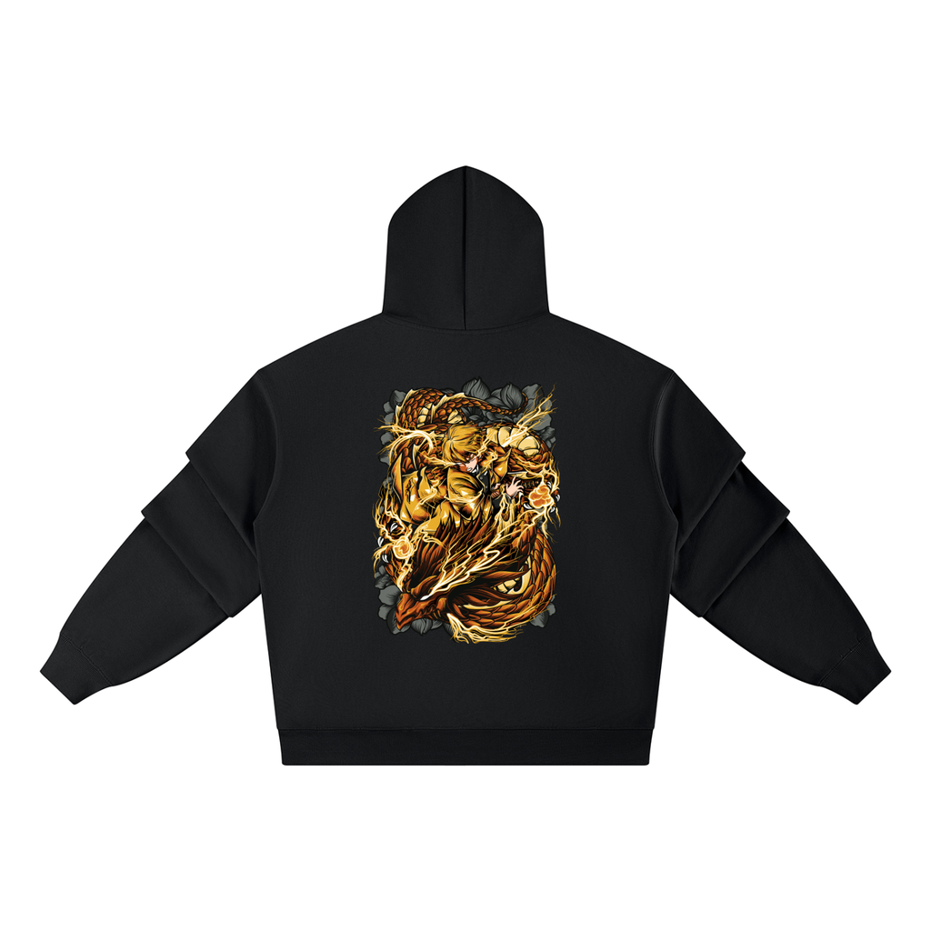 Zenitsu Agatsuma | Demon Slayer | Unisex Heavyweight Ruched Sleeves Hoodie ODMPOD