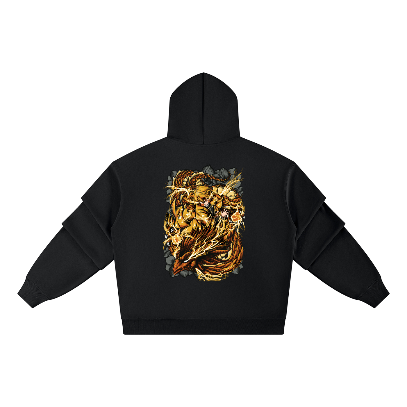 Zenitsu Agatsuma | Demon Slayer | Unisex Heavyweight Ruched Sleeves Hoodie ODMPOD
