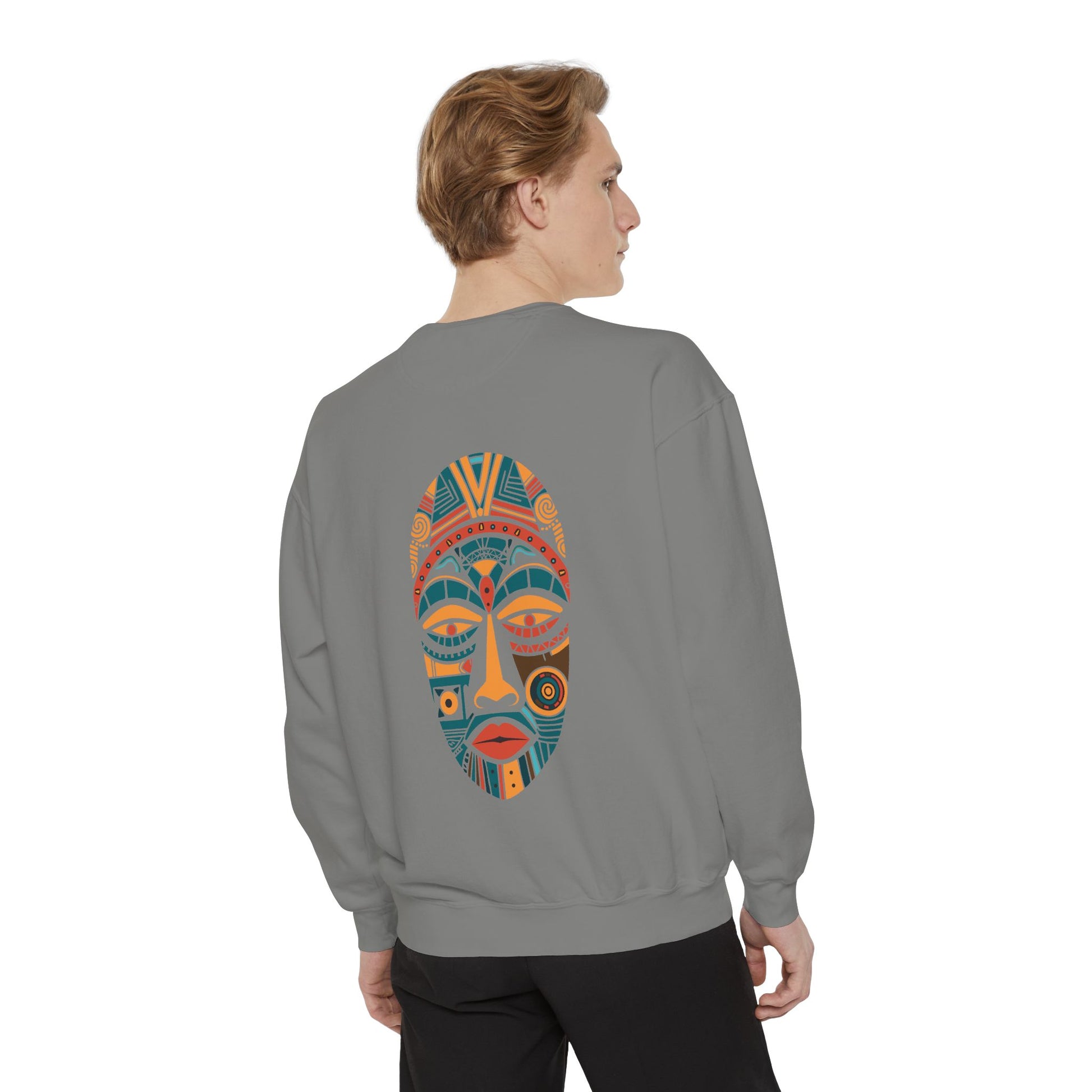 Artistic Unisex Sweatshirt - Colorful Face Design, Cozy Casual Wear, Perfect for Gifts, Fall Fashion, Unique Style Printify