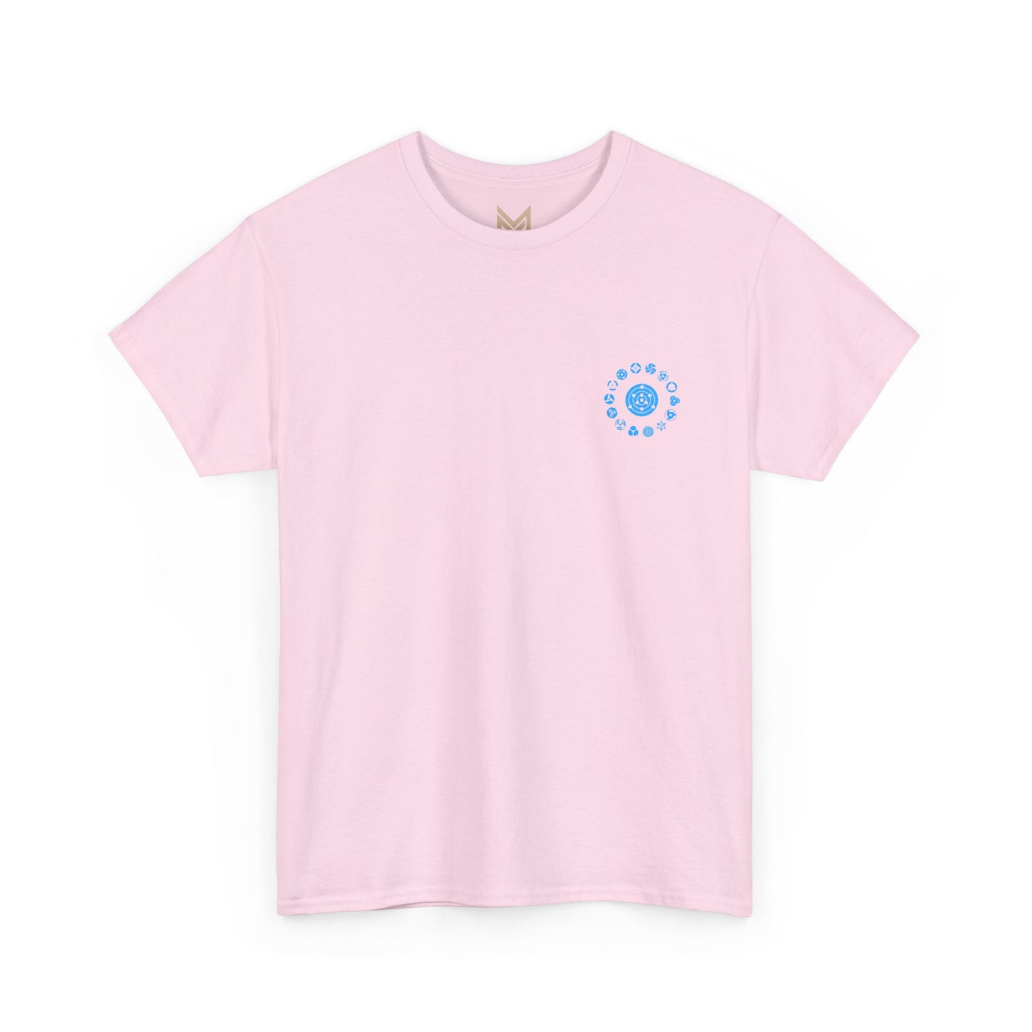 Anime Character Graphic Tee — Blue-Haired Manga Hero Back Print