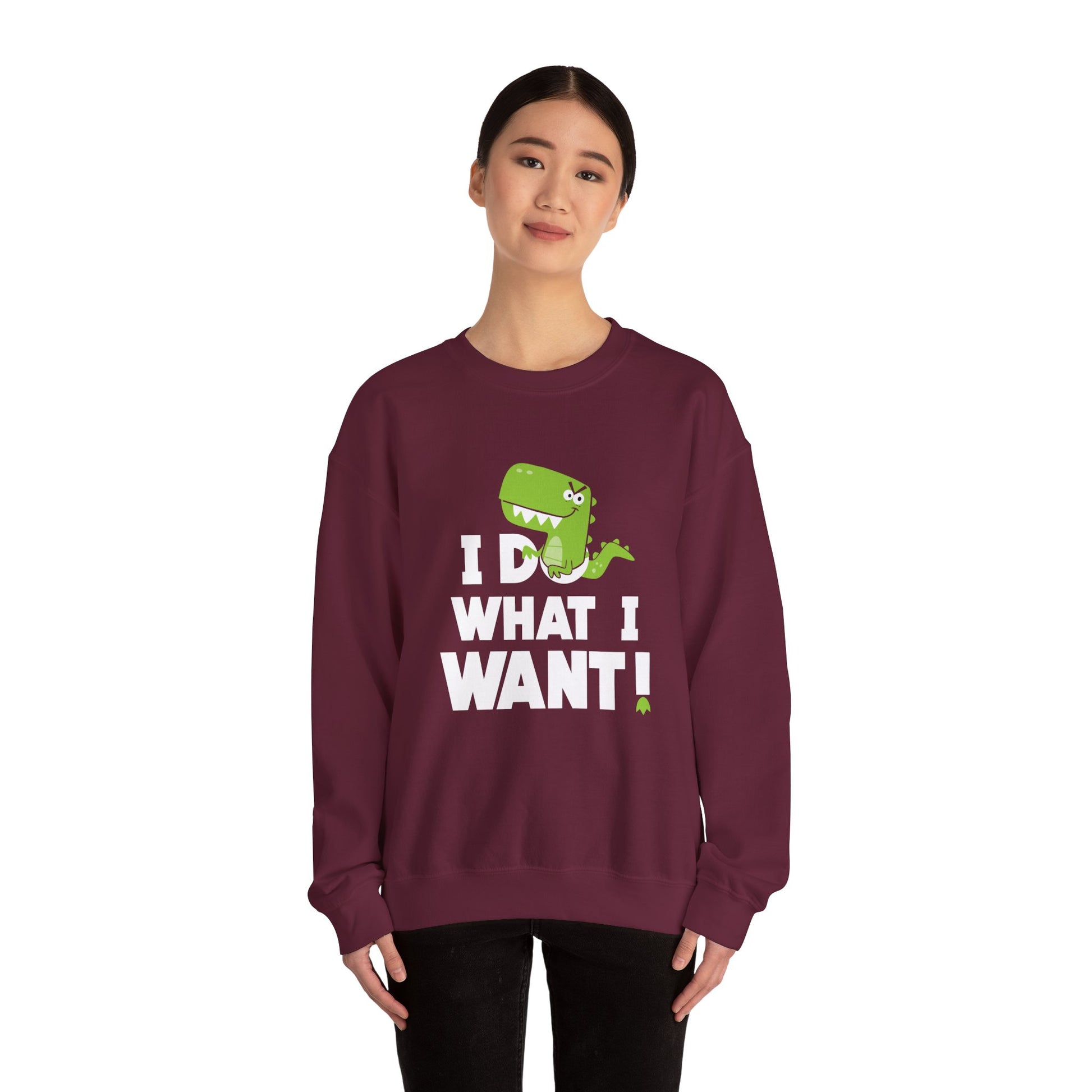 Dinosaur Quote Sweatshirt, Funny Crewneck, Gifts for Kids & Teens, Birthday or Holiday Apparel, Cute Graphic Sweater Printify