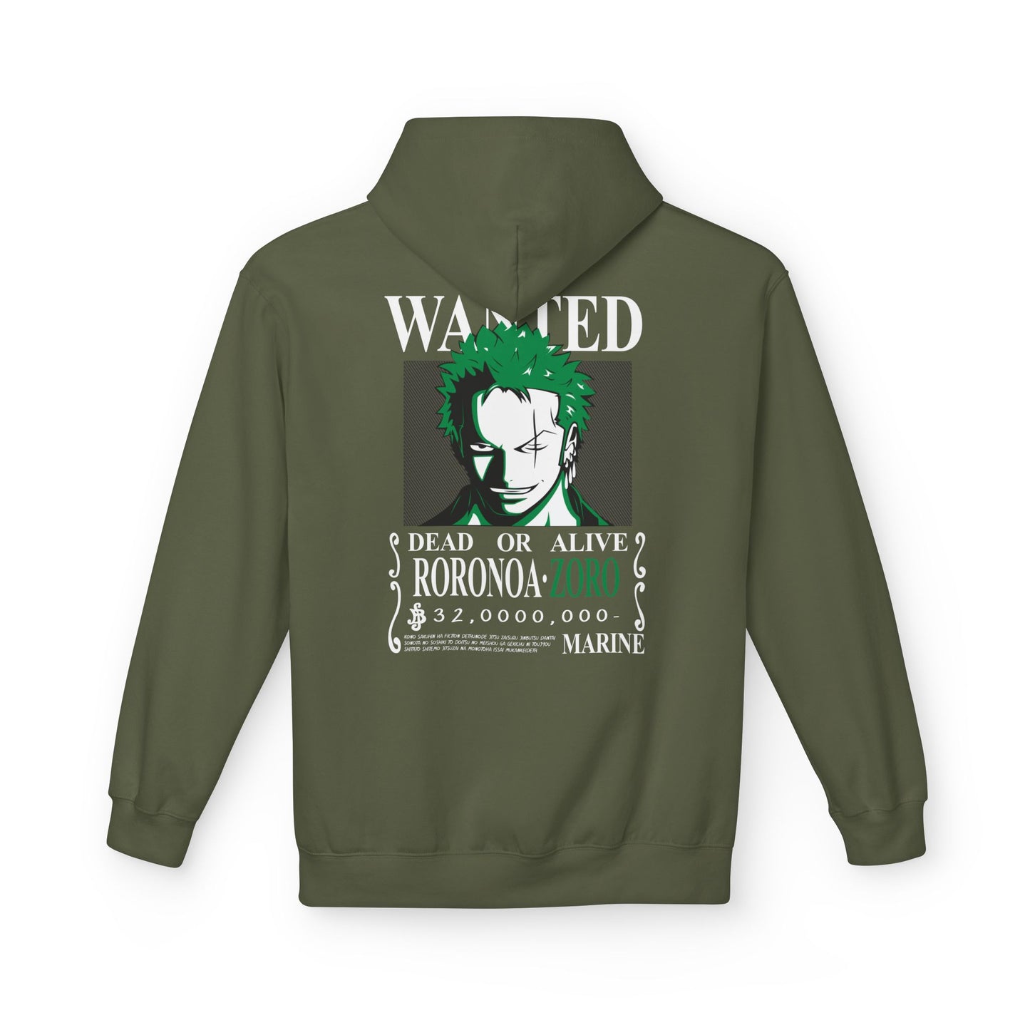 Roronoa Zoro "Wanted" Hoodie — One Piece Anime Crew Sweatshirt
