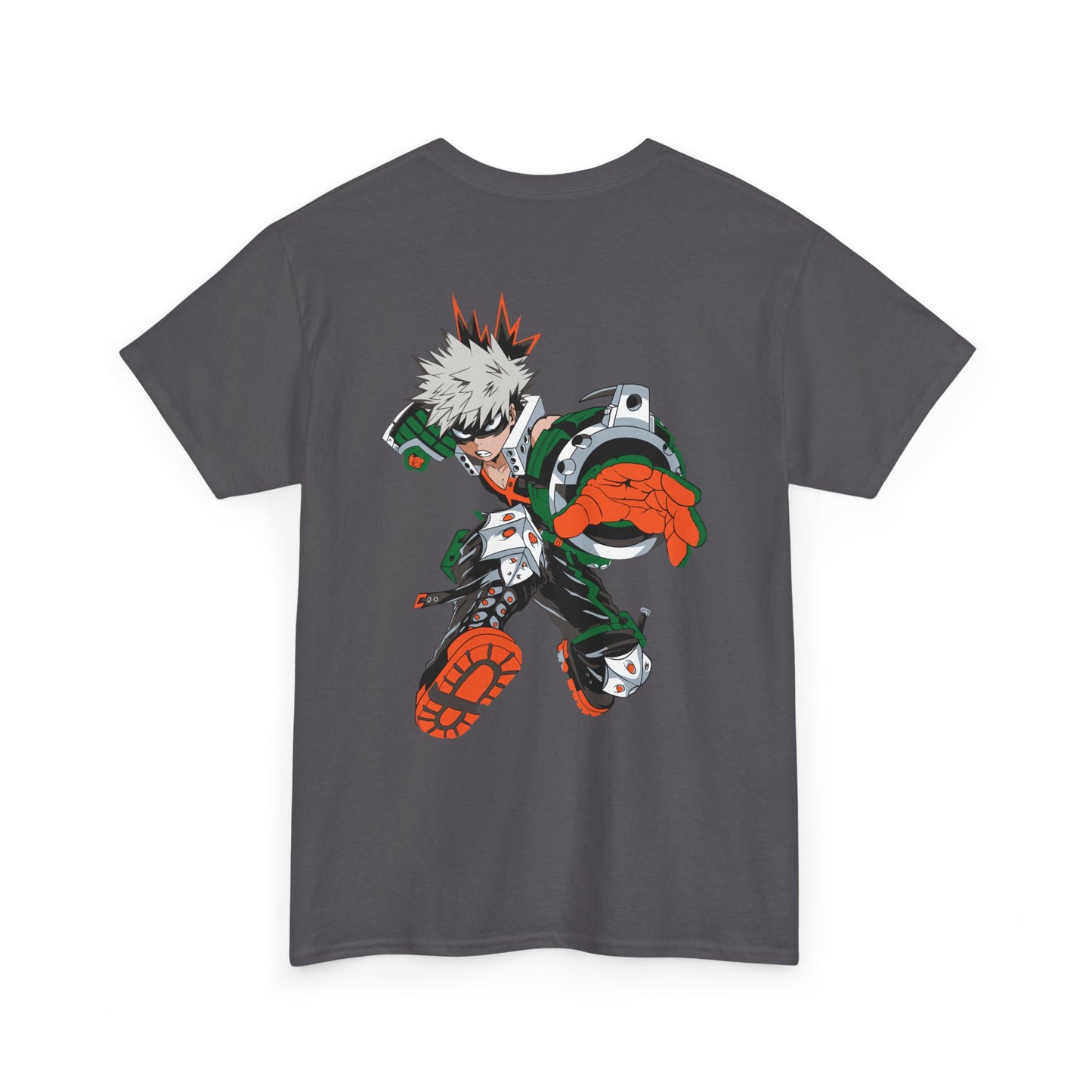Anime Graphic Tee — Dynamic Action Back Print with Small Chest Logo