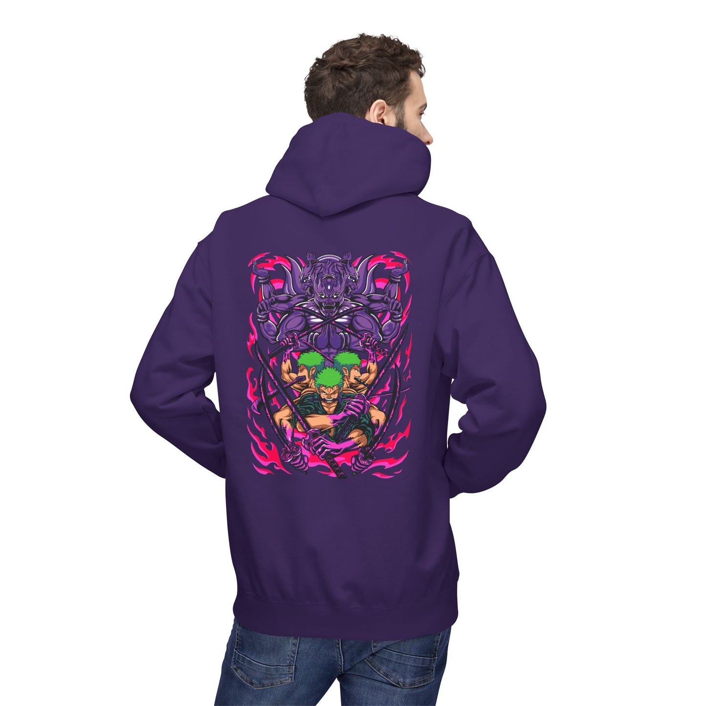 One Piece Zoro & Kuma Graphic Hoodie — Anime Pirate Crew Pullover