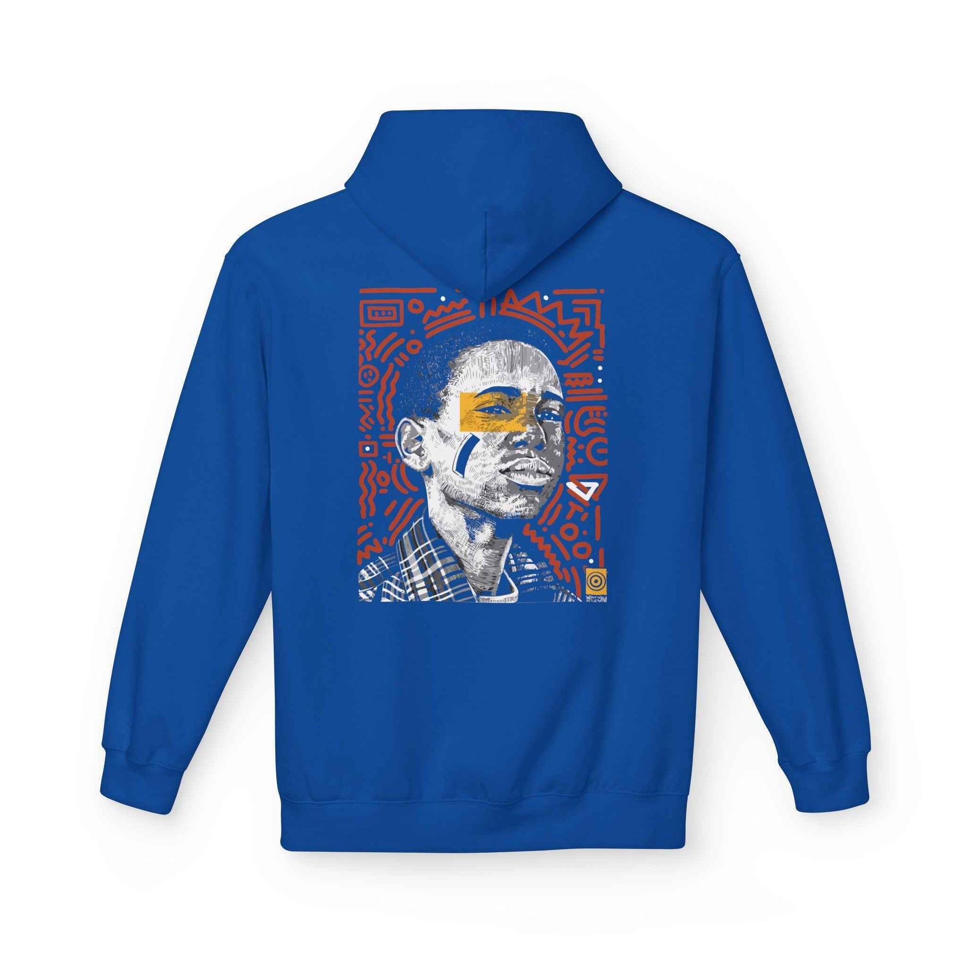 Artistic Fleece Hoodie with Unique Graphic Print for Comfort, Casual Wear, Gift for Art Lovers, Unisex Hip Hop Style