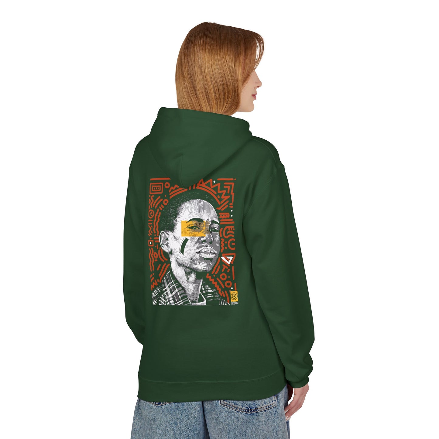 Artistic Fleece Hoodie with Unique Graphic Print for Comfort, Casual Wear, Gift for Art Lovers, Unisex Hip Hop Style Printify