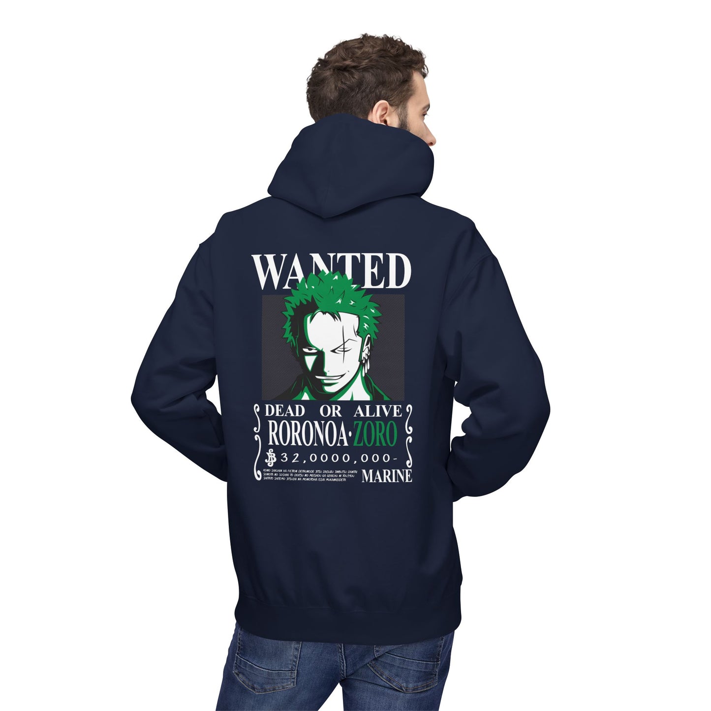 Roronoa Zoro "Wanted" Hoodie — One Piece Anime Crew Sweatshirt