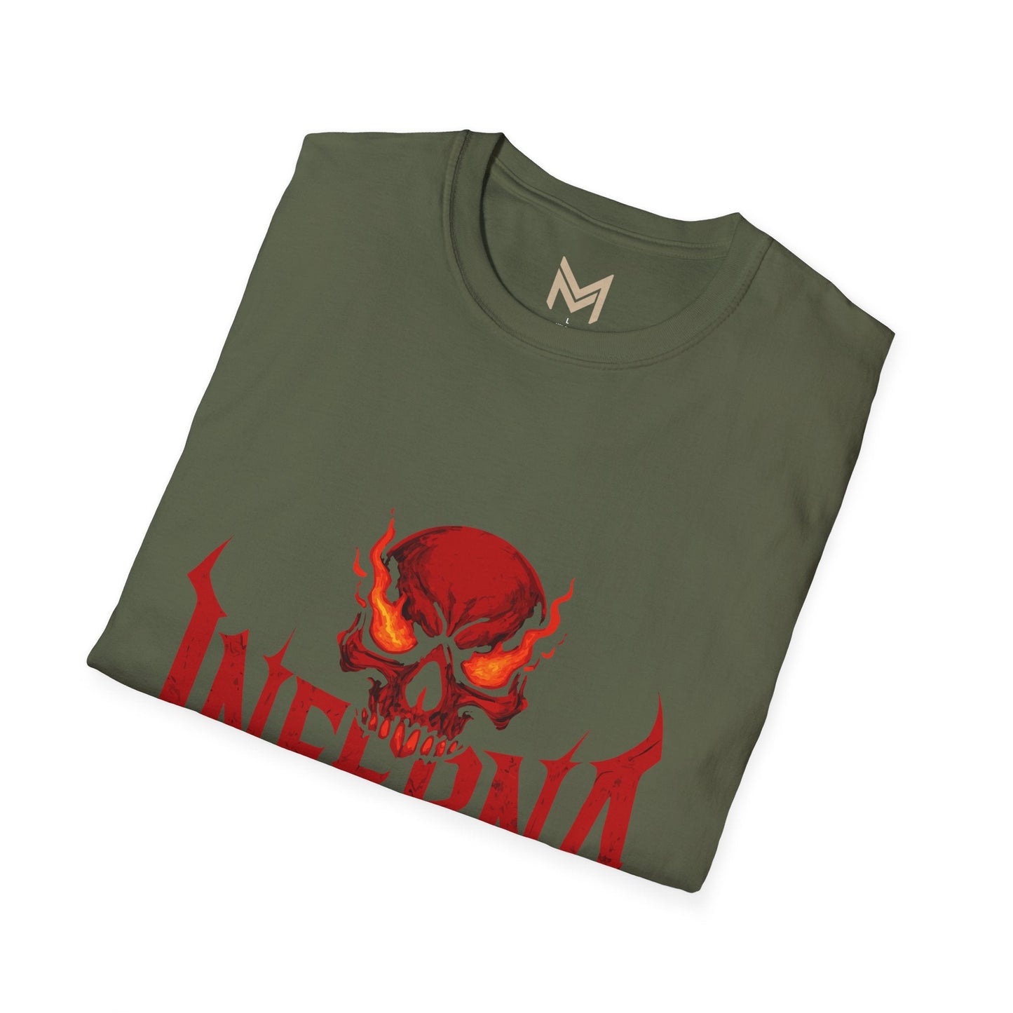 Unisex Softstyle Graphic Tee - Infernally Cool Skull Design, Alternative Fashion, Gift for Gamers, Casual Wear, Halloween Spook Printify