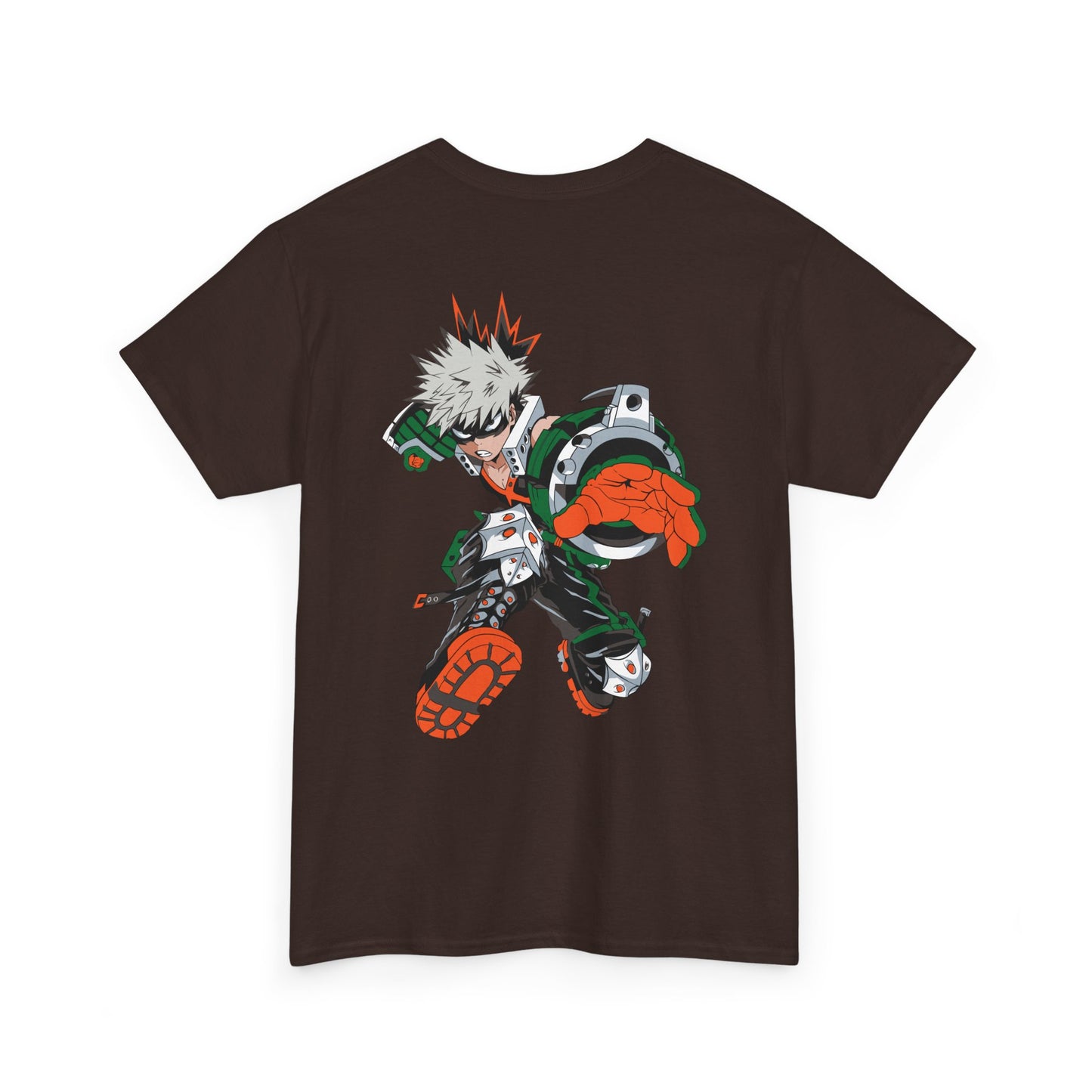 Anime Graphic Tee — Dynamic Action Back Print with Small Chest Logo