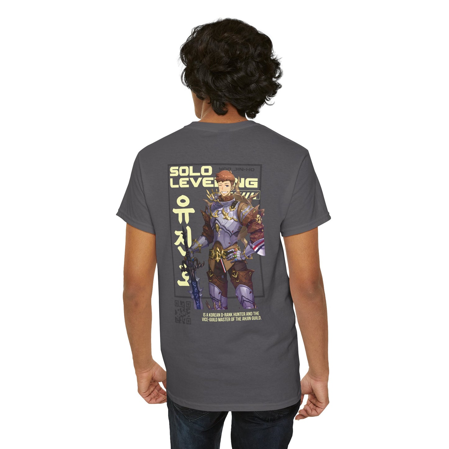 Solo Leveling T-Shirt — Anime Fantasy Graphic Tee (Front Text & Back Hunter Art)