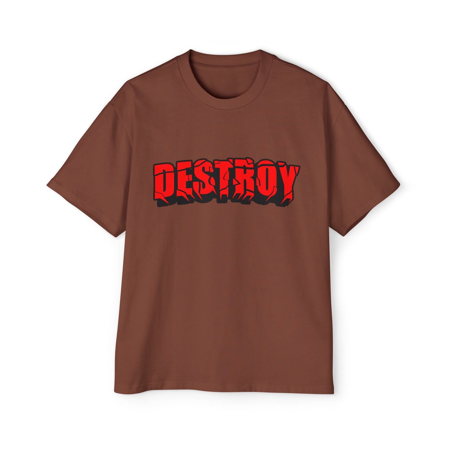 Men's Oversized Graphic Tee - DESTROY, Casual Streetwear, Unisex Fashion, Trendy Men's Shirt, Gift for Him, Everyday Wear - Maklenn