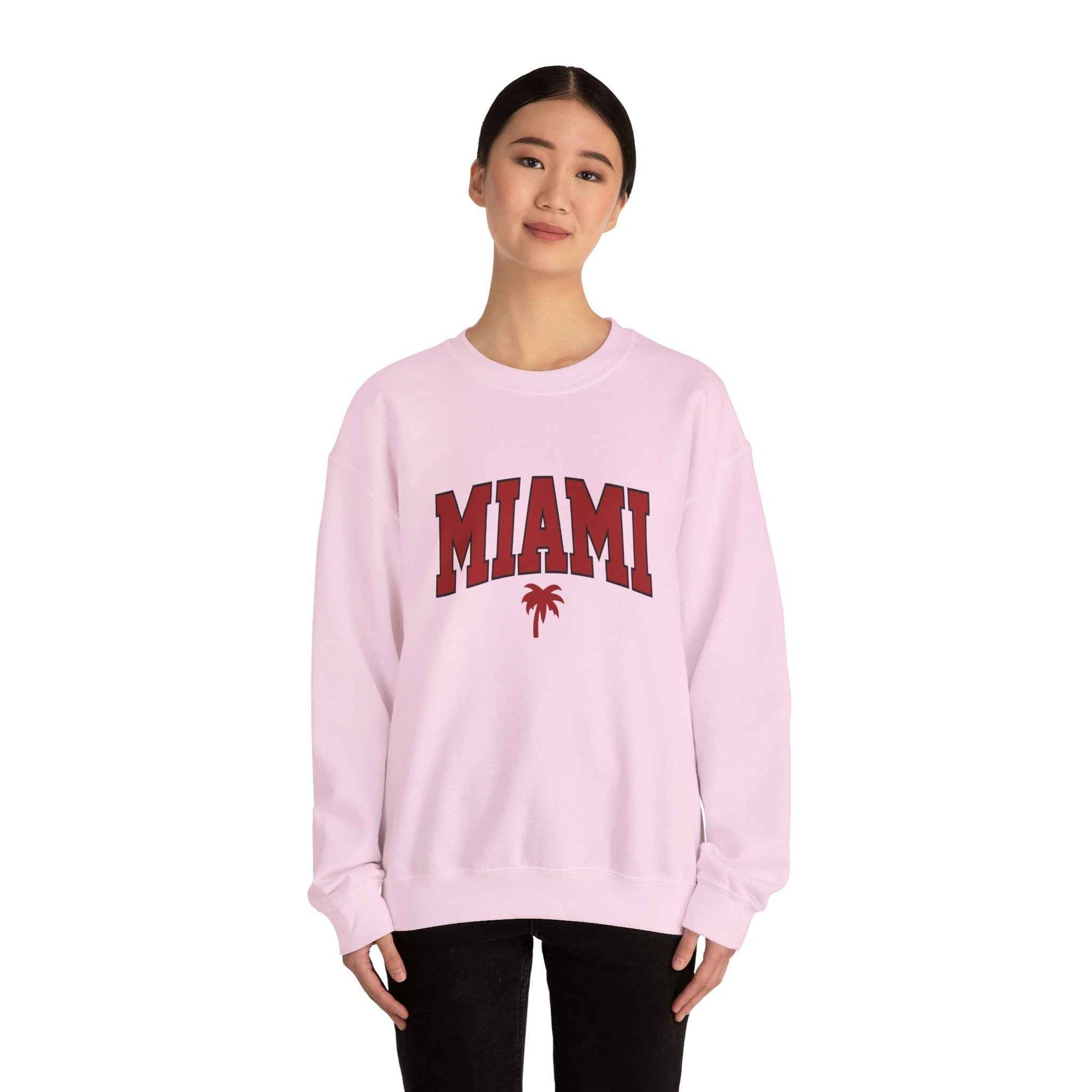 Miami Graphic Crewneck Sweatshirt, Unisex Sweatshirt, Cozy Miami Apparel, Casual Streetwear, Perfect Gift for Sport Lovers