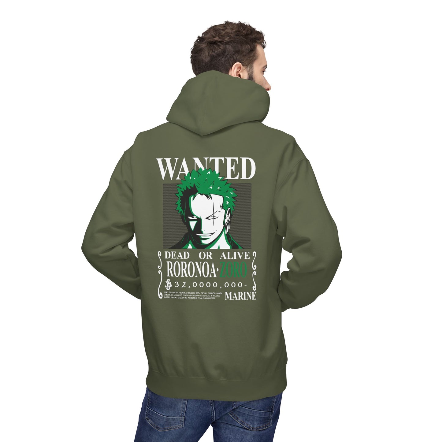 Roronoa Zoro "Wanted" Hoodie — One Piece Anime Crew Sweatshirt