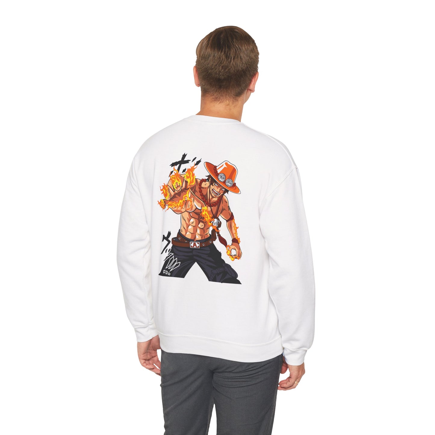 One Piece Ace Crewneck Sweatshirt – Portgas D. Ace Flame Graphic Crew