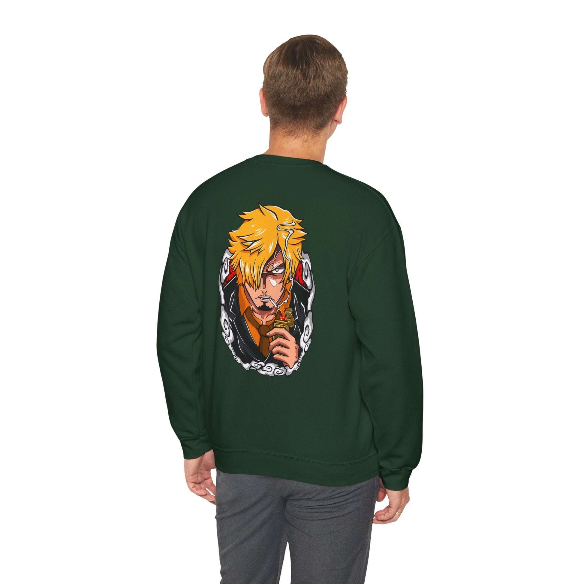 Anime Crewneck Sweatshirt — 'One Piece' Sanji Graphic Back with Logo Chest Maklenn Anime Crewneck Sweatshirt — 'One Piece' Sanji Graphic Back with Logo Chest Sweatshirt Maklenn www.maklenn.com India 33.23