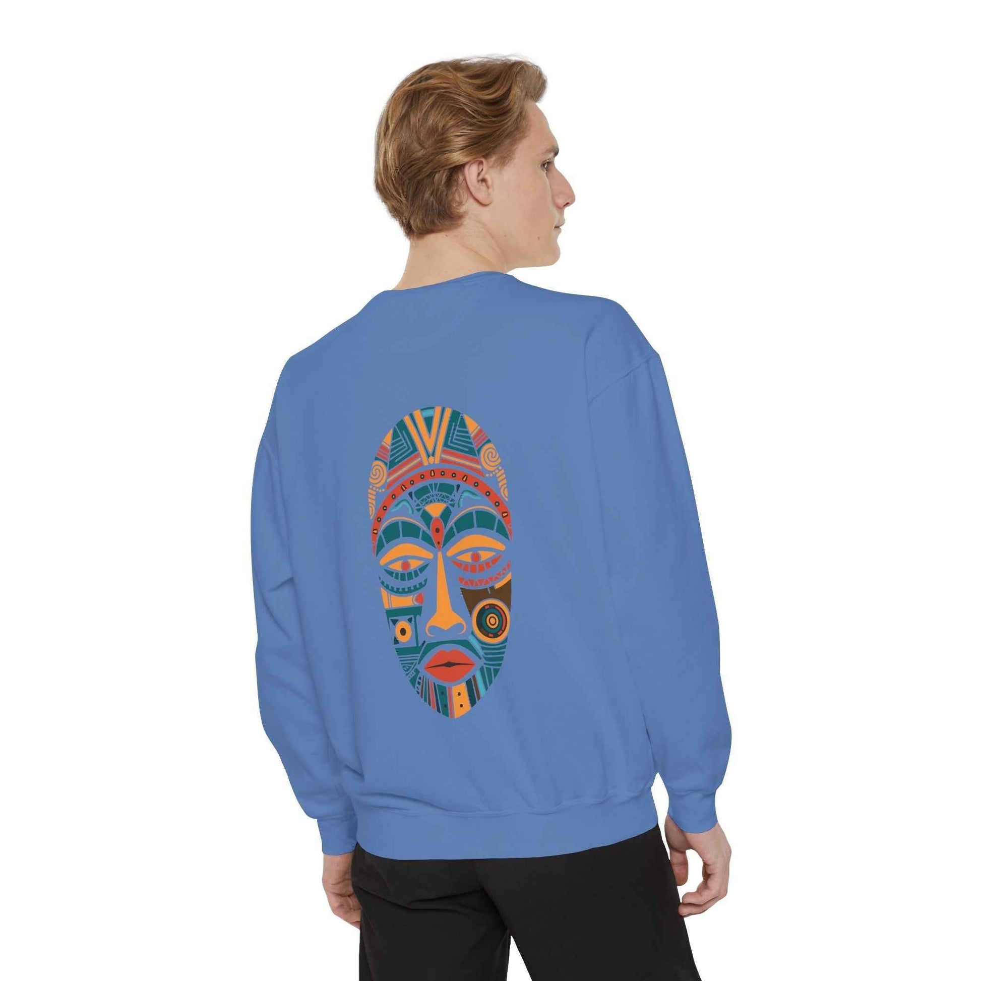 Artistic Unisex Sweatshirt - Colorful Face Design, Cozy Casual Wear, Perfect for Gifts, Fall Fashion, Unique Style