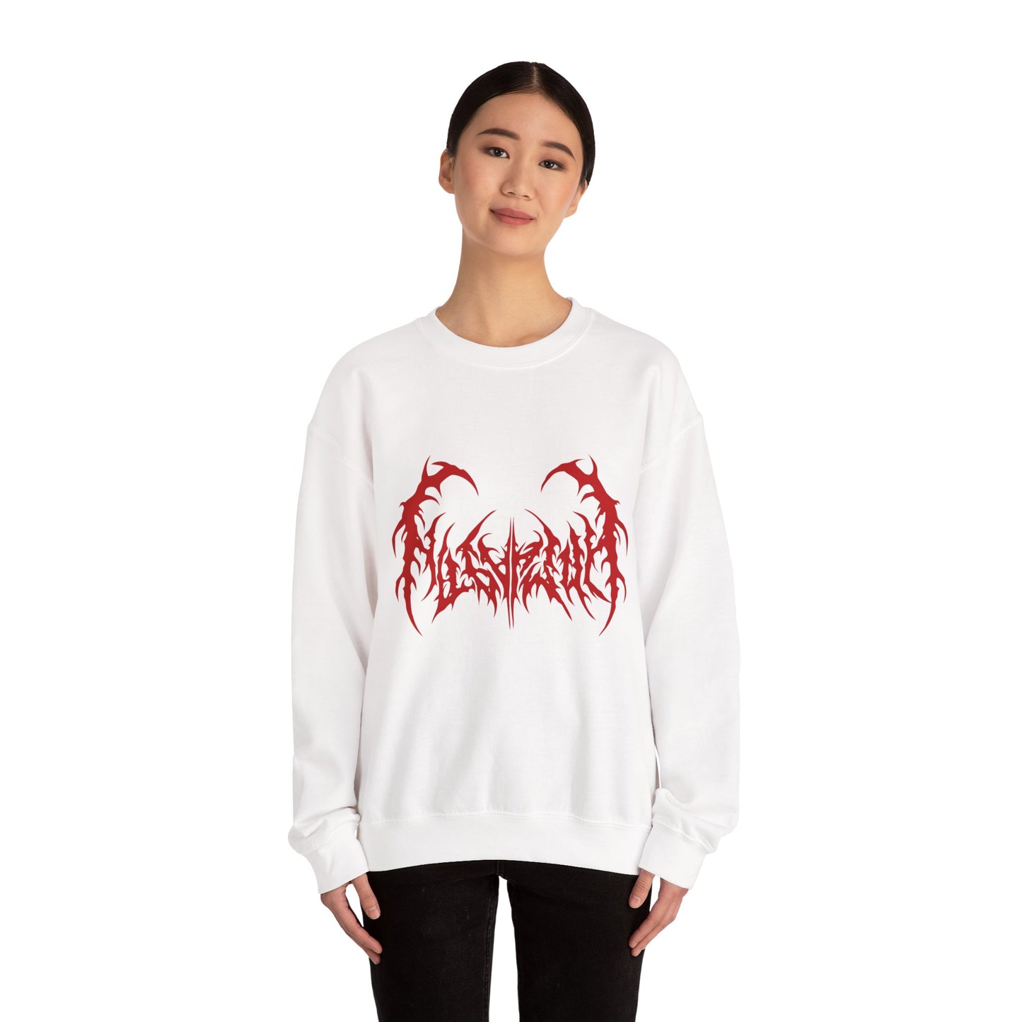 Gothic Graphic Sweatshirt, Trendy Unisex Crewneck, Perfect for Concerts, Casual Outings, Gift for Music Lovers, Halloween Apparel Printify