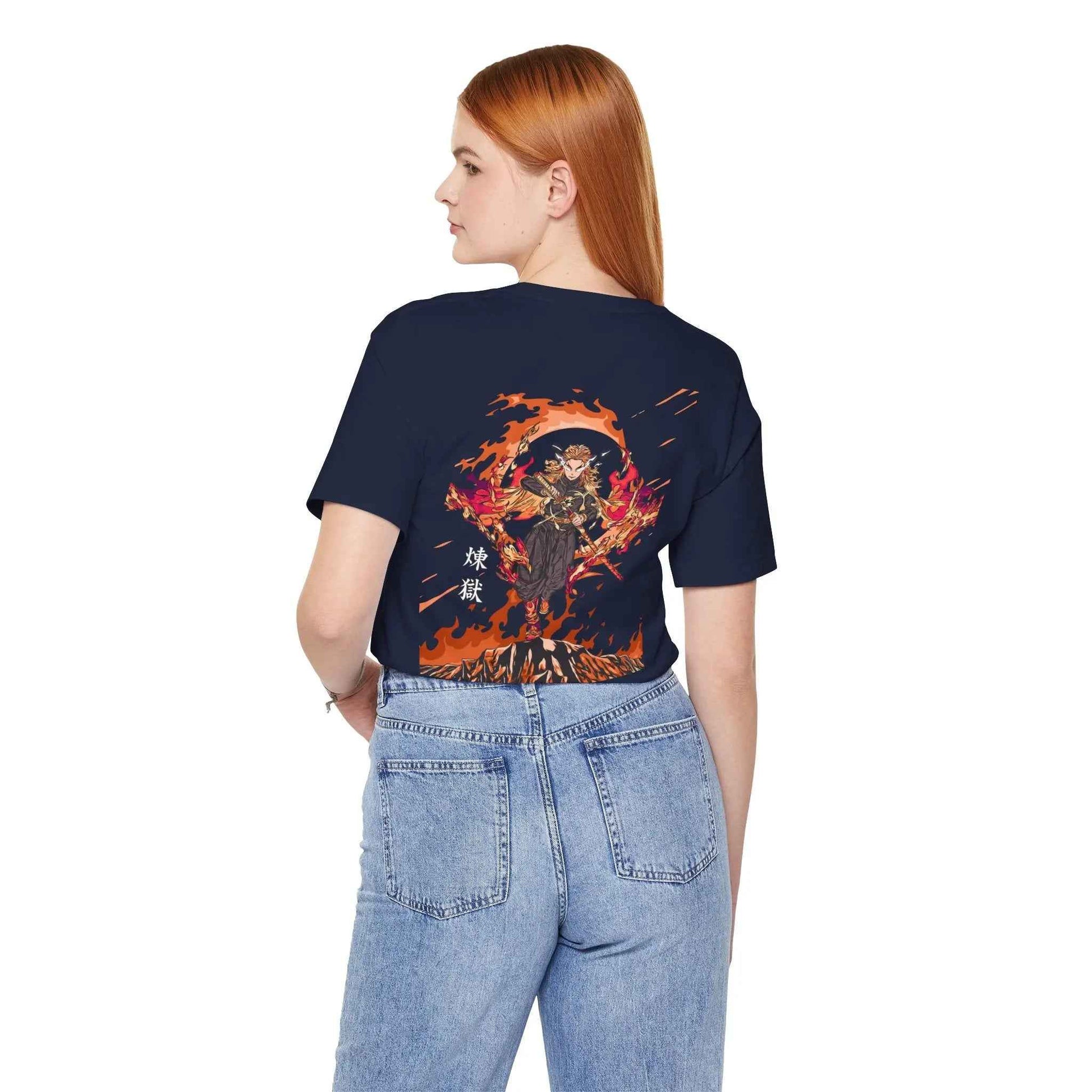 Rengoku Demon Slayer T-Shirt - Unisex Short Sleeve Tee for Fans, Perfect Gift for Cosplay and Everyday Wear