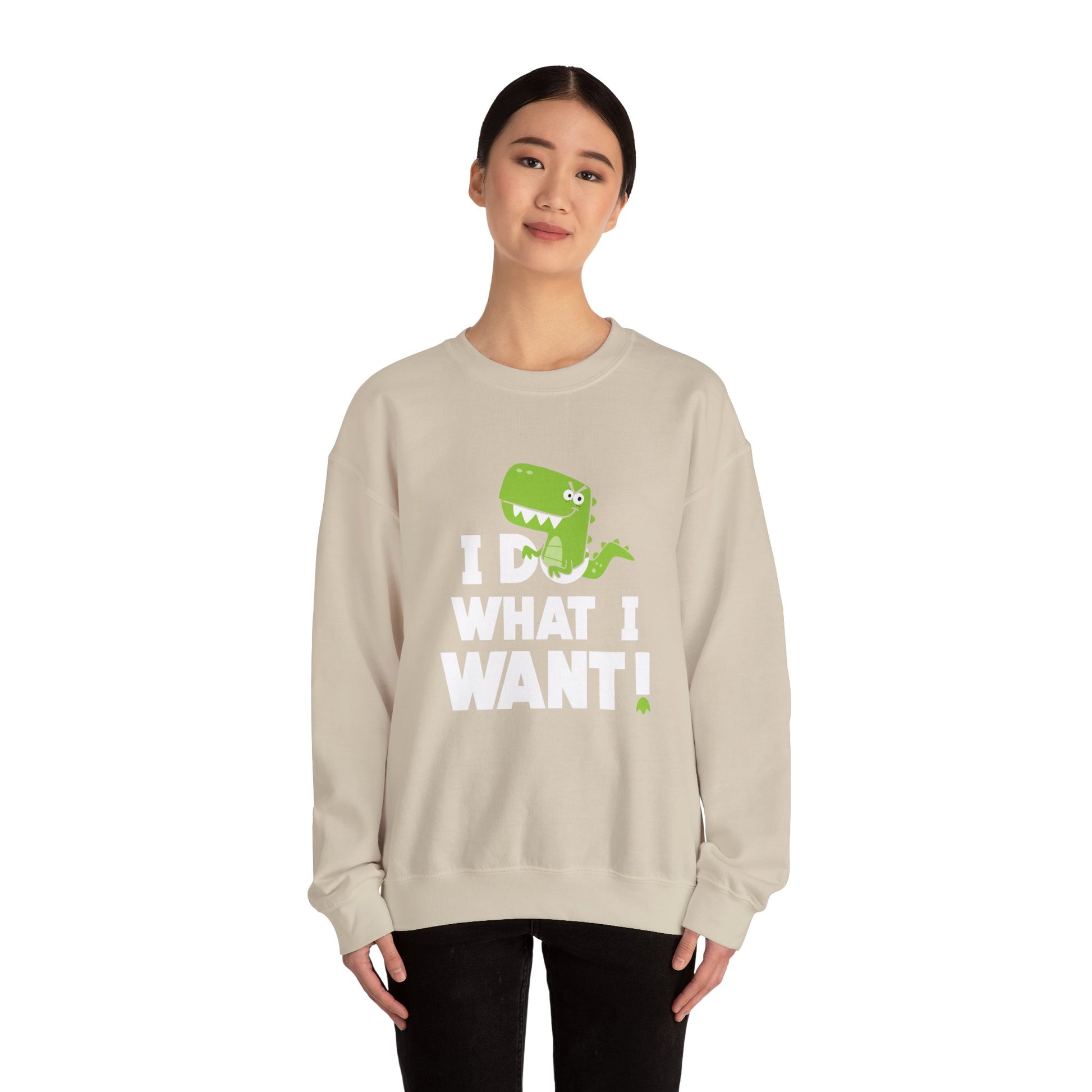 Dinosaur Quote Sweatshirt, Funny Crewneck, Gifts for Kids & Teens, Birthday or Holiday Apparel, Cute Graphic Sweater Printify
