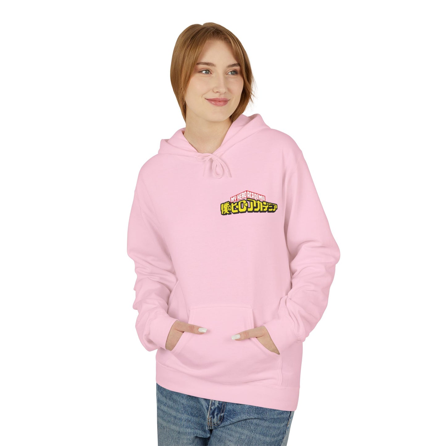 Anime Hero Duo Hoodie — Action Back Print with Japanese Logo