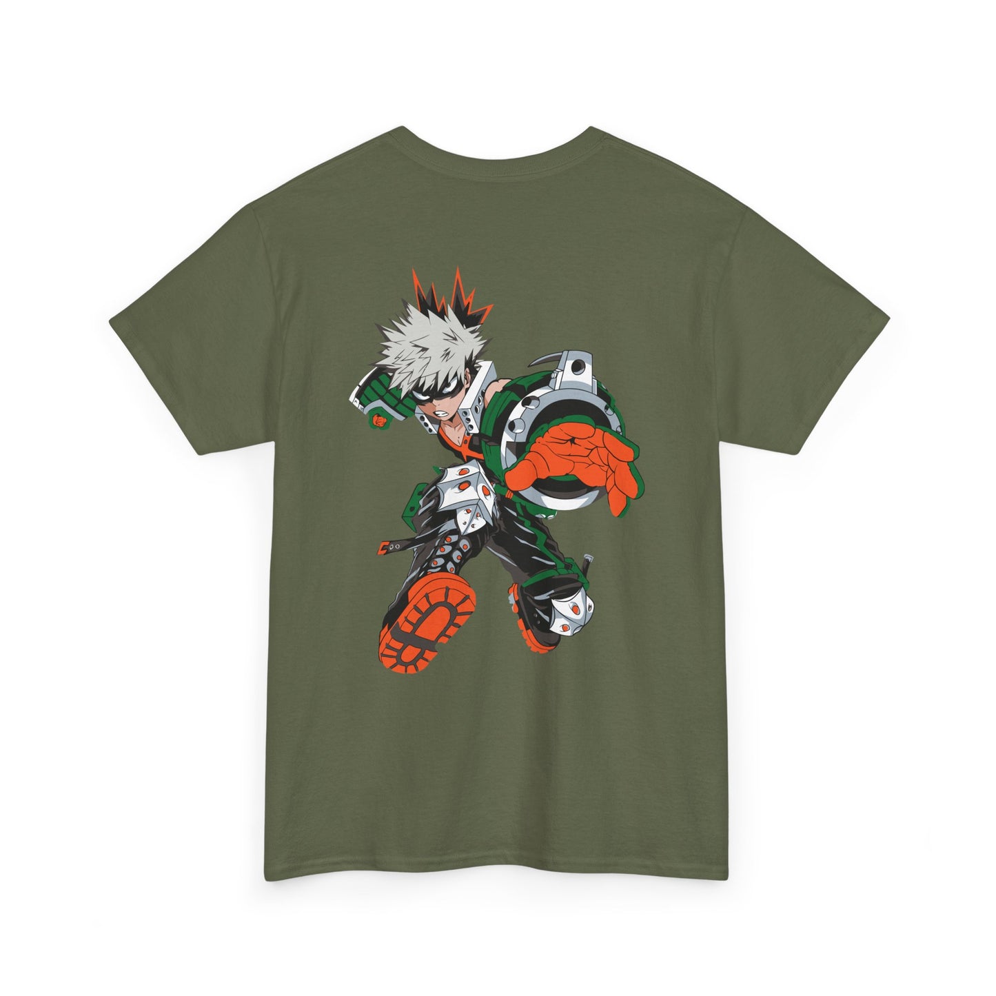 Anime Graphic Tee — Dynamic Action Back Print with Small Chest Logo