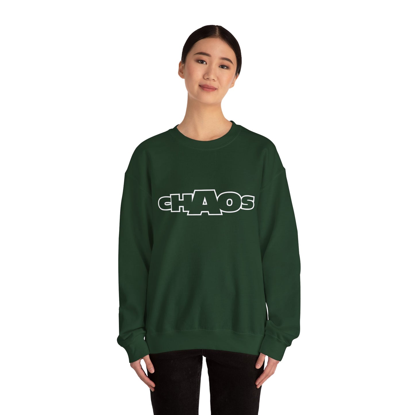 Chaos Unisex Heavy Blend™ Crewneck Sweatshirt | Cozy Streetwear, Casual Outfit, Trendy Gift, Everyday Wear, Graphic Apparel, Unisex Top Printify