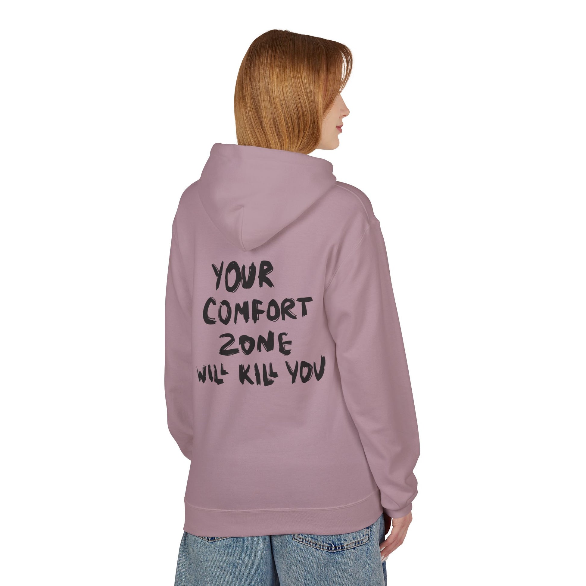 Comfort Zone Hoodie - Inspirational Quote Sweater, Motivational Gift, Cozy Fleece, Unisex Apparel for Everyday Wear, Perfect for [...] Printify