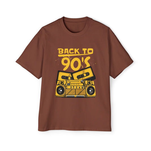 Retro 90's Boombox Oversized Tee, Casual Streetwear, Vintage Graphic Shirt, Gift for Music Lovers, Throwback Style - Maklenn