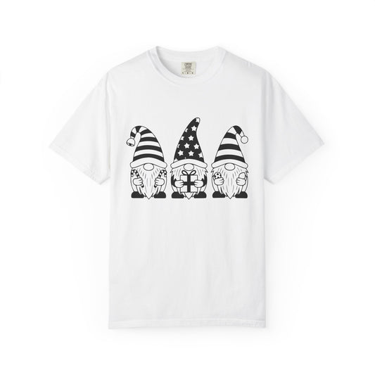 Gnome Trio Graphic T-Shirt – Patriotic Gift Gnomes Printify