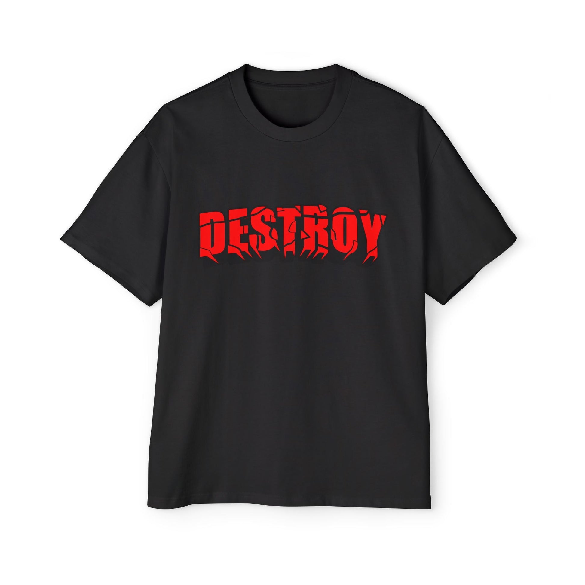 Men's Oversized Graphic Tee - DESTROY, Casual Streetwear, Unisex Fashion, Trendy Men's Shirt, Gift for Him, Everyday Wear - Maklenn
