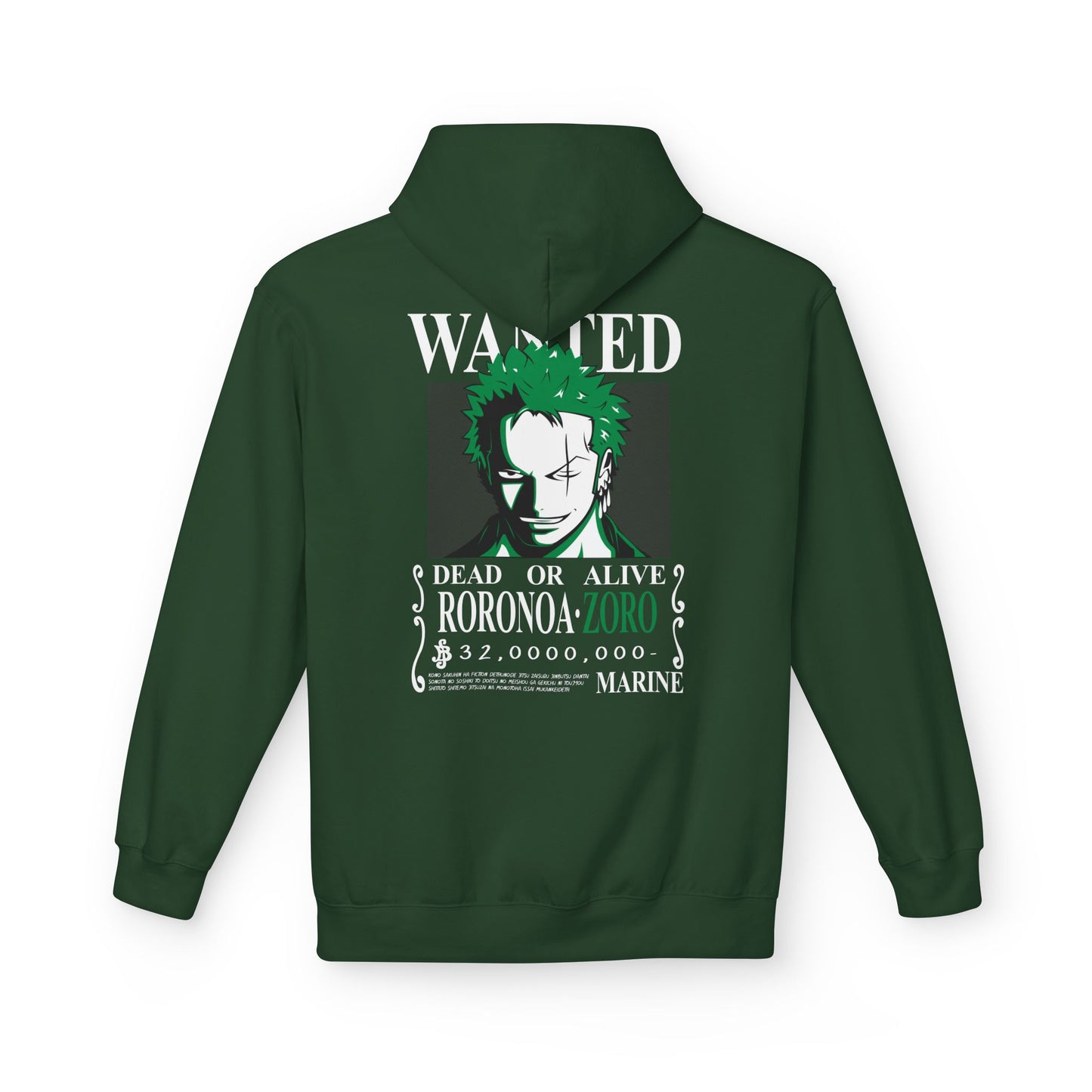 Roronoa Zoro "Wanted" Hoodie — One Piece Anime Crew Sweatshirt