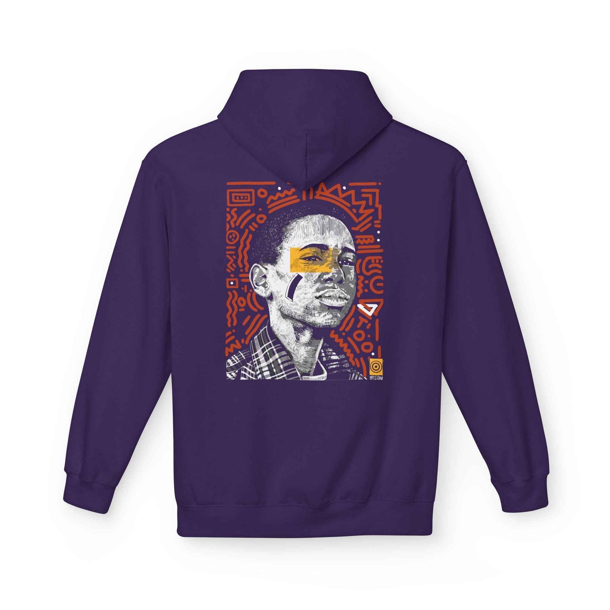 Artistic Fleece Hoodie with Unique Graphic Print for Comfort, Casual Wear, Gift for Art Lovers, Unisex Hip Hop Style