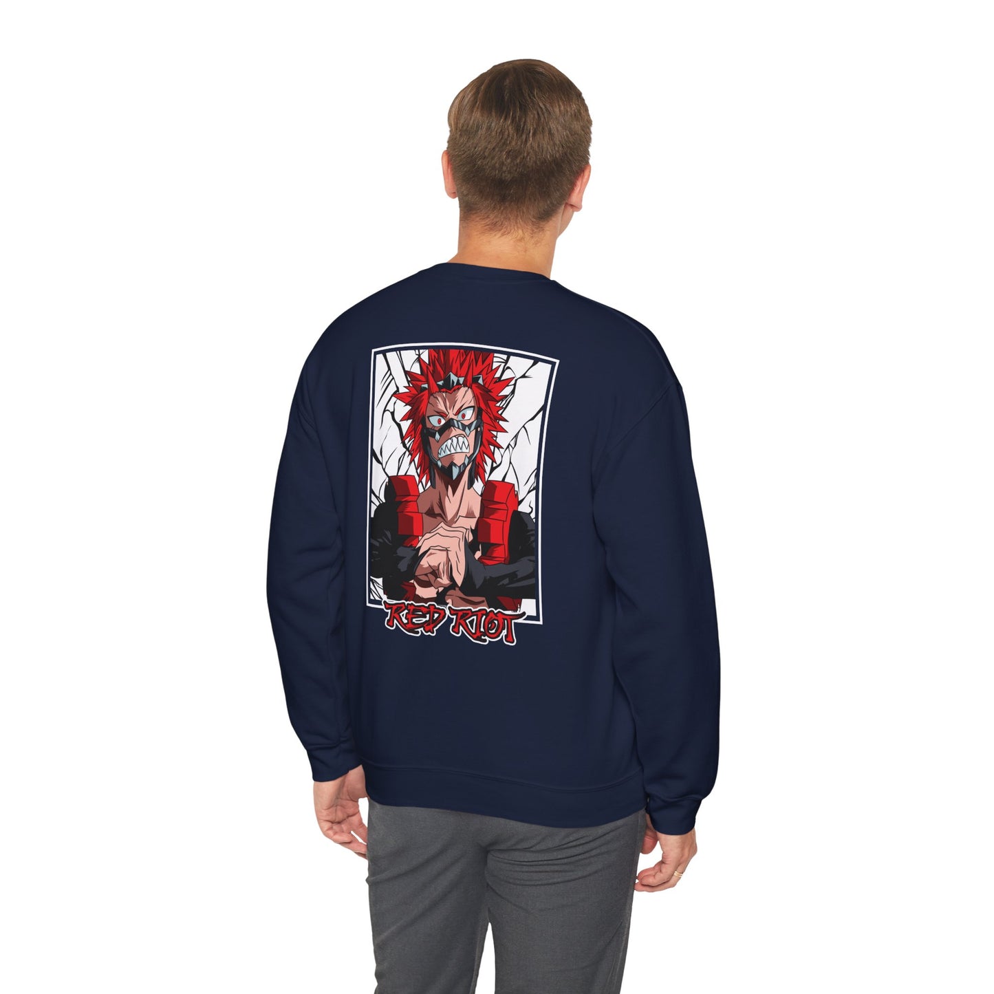 Crewneck Sweatshirt — Red Riot Anime Graphic (Keep Riot)