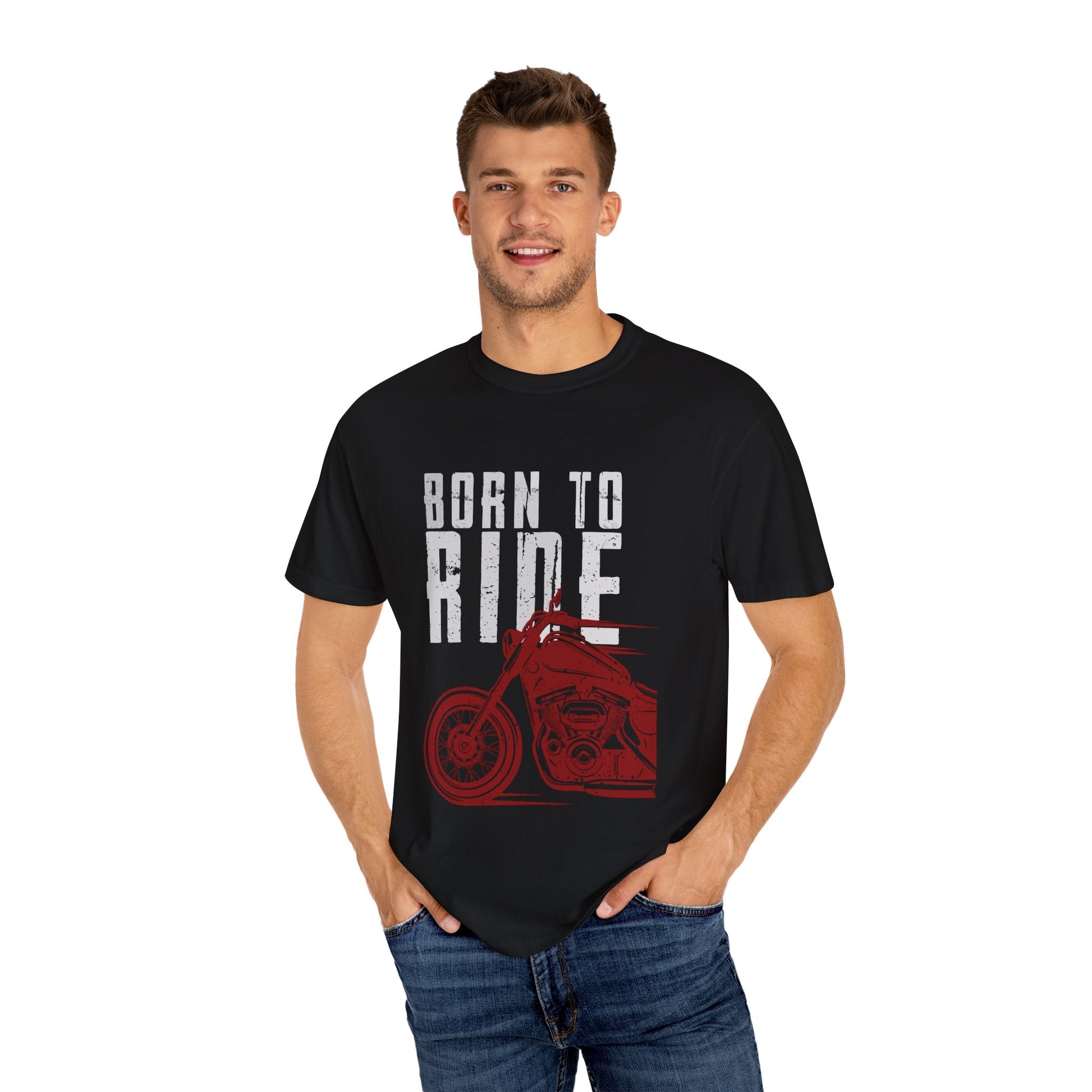 Born to Ride Motorcycle T-Shirt, Unisex Tee, Biker Apparel, Gift for Motorcycle Lovers, Casual Wear, Adventure Enthusiast Shirt - Maklenn