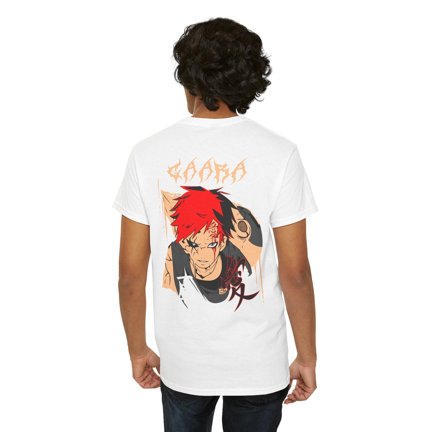 Gaara Graphic Tee — Anime Character Back Print T-Shirt