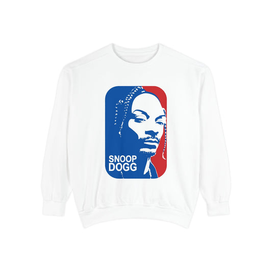 Snoop Dogg Inspired Unisex Garment-Dyed Sweatshirt - Hip Hop Style, Retro Fashion, Streetwear, Gift for Music Lovers, Cozy Apparel Printify