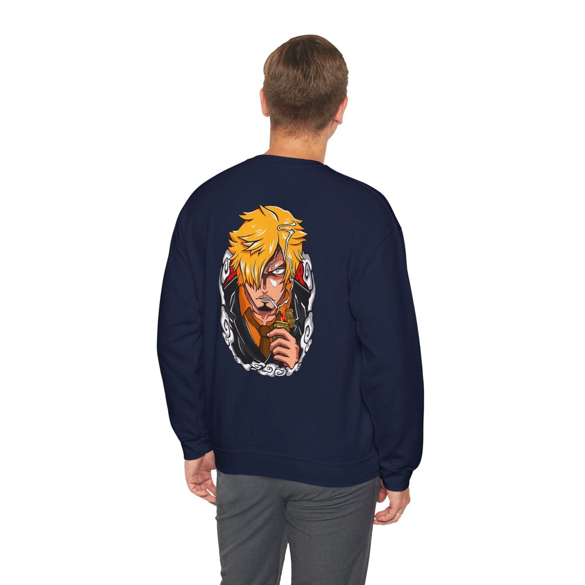 Anime Crewneck Sweatshirt — 'One Piece' Sanji Graphic Back with Logo Chest Maklenn Anime Crewneck Sweatshirt — 'One Piece' Sanji Graphic Back with Logo Chest Sweatshirt Maklenn www.maklenn.com India 33.23