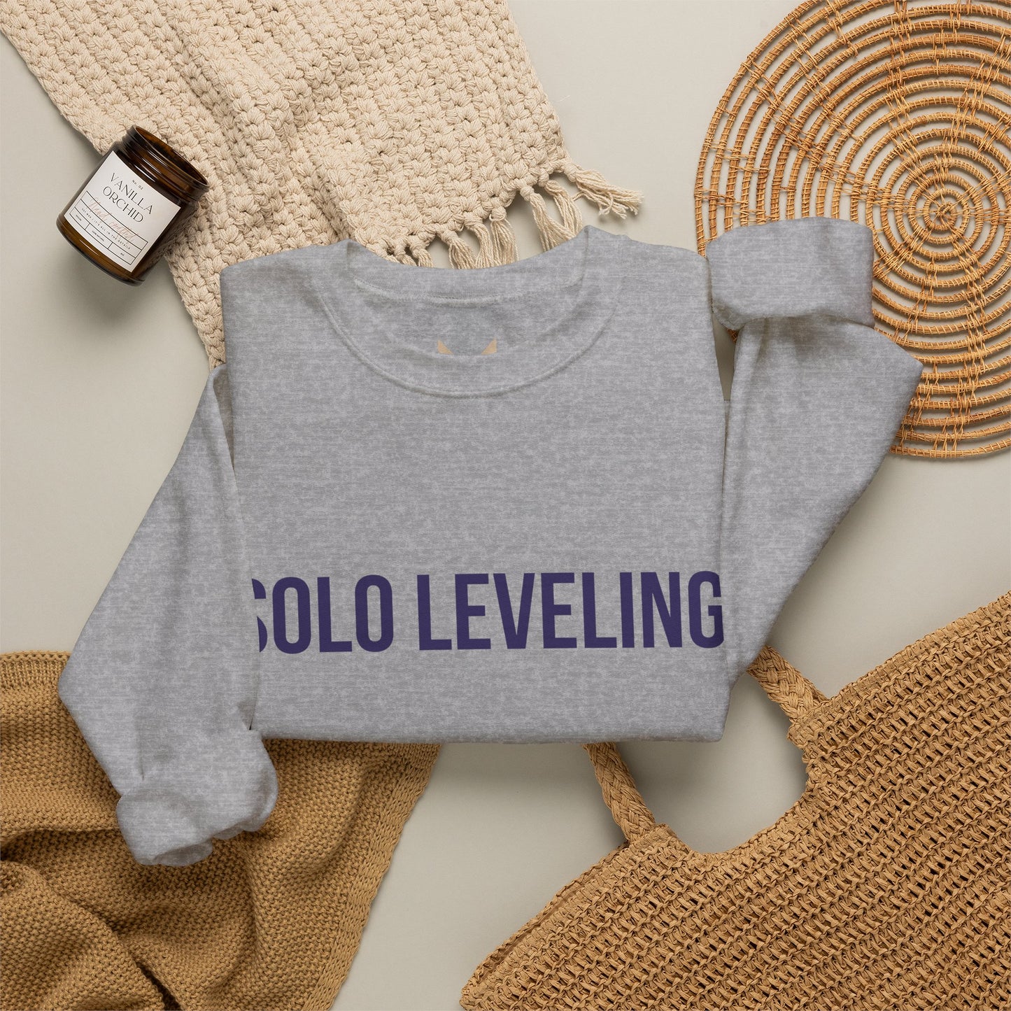 Solo Leveling Crewneck Sweatshirt — Anime Graphic Pullover (Front Logo, Back Archer Silhouette)