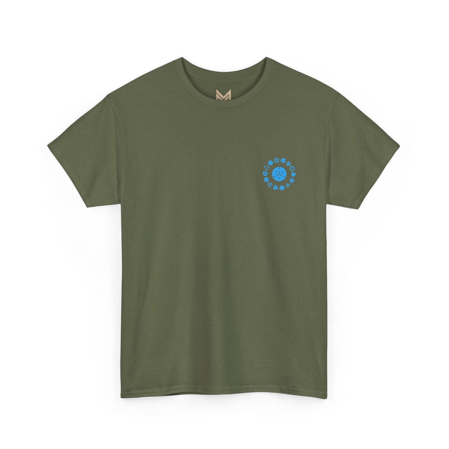 Anime Character Graphic Tee — Blue-Haired Manga Hero Back Print