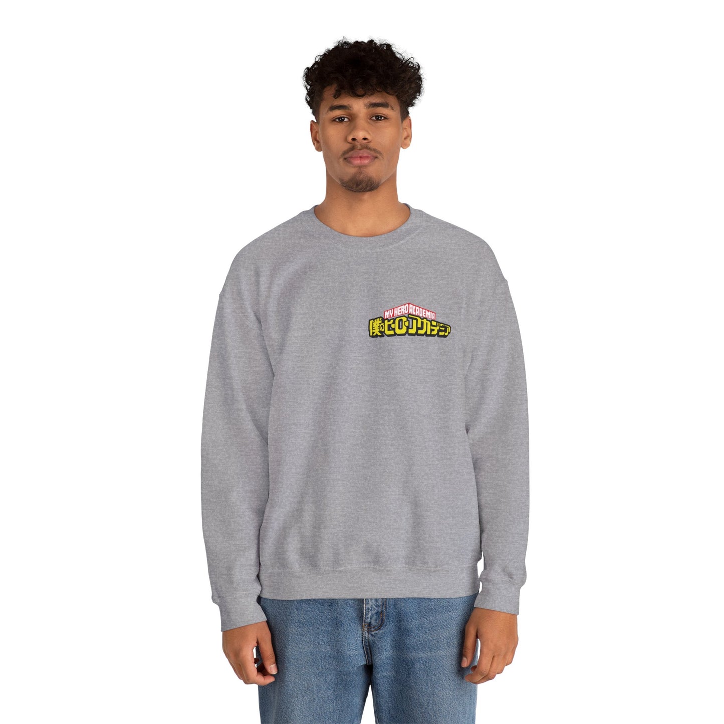 Graphic Crewneck Sweatshirt — Grinning Girl Horror Manga Design