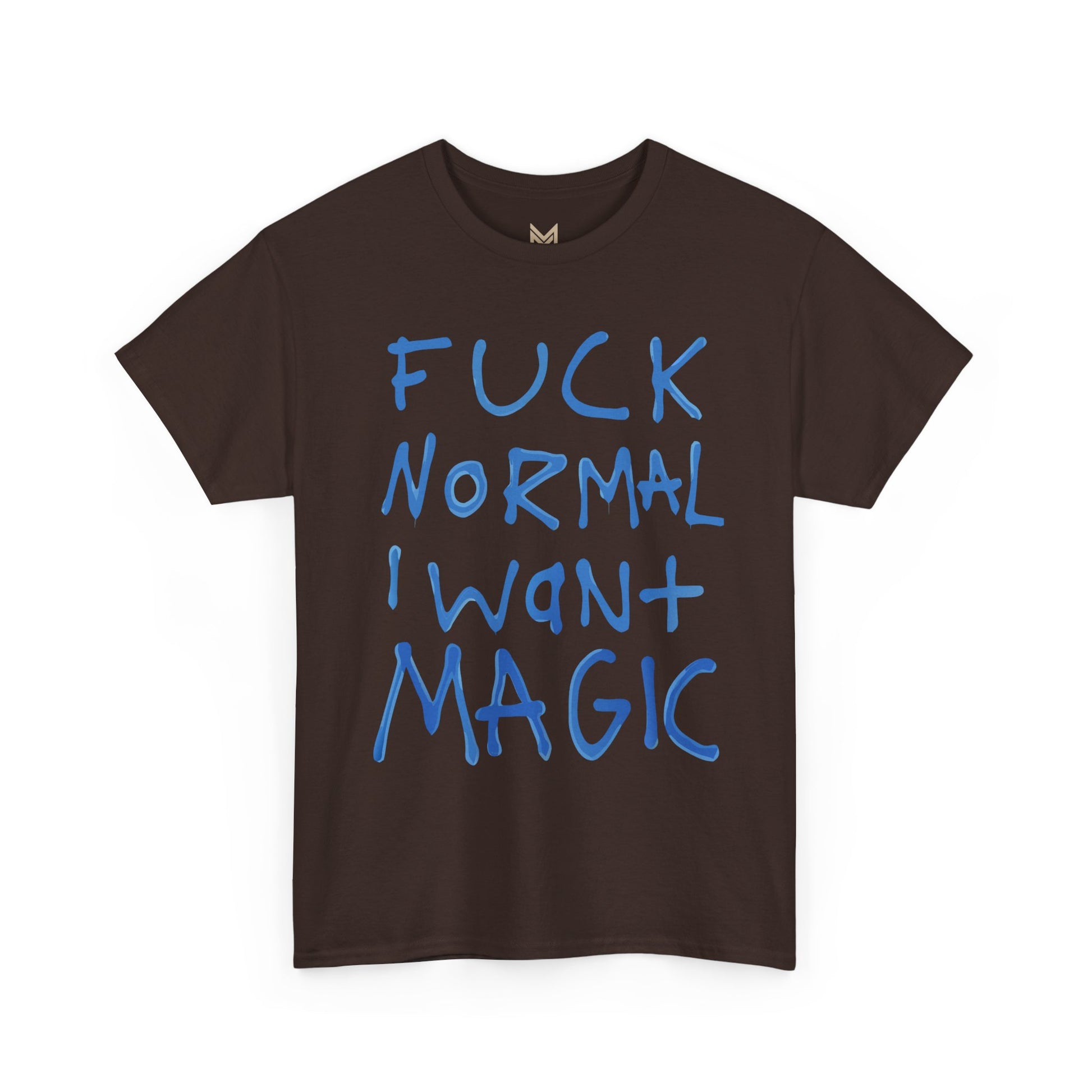 Unisex Heavy Cotton Tee - "Fuck Normal I Want Magic" Statement Shirt, Gift for Dreamers, Casual Wear, Festival Outfits, Unique Art Tee Printify