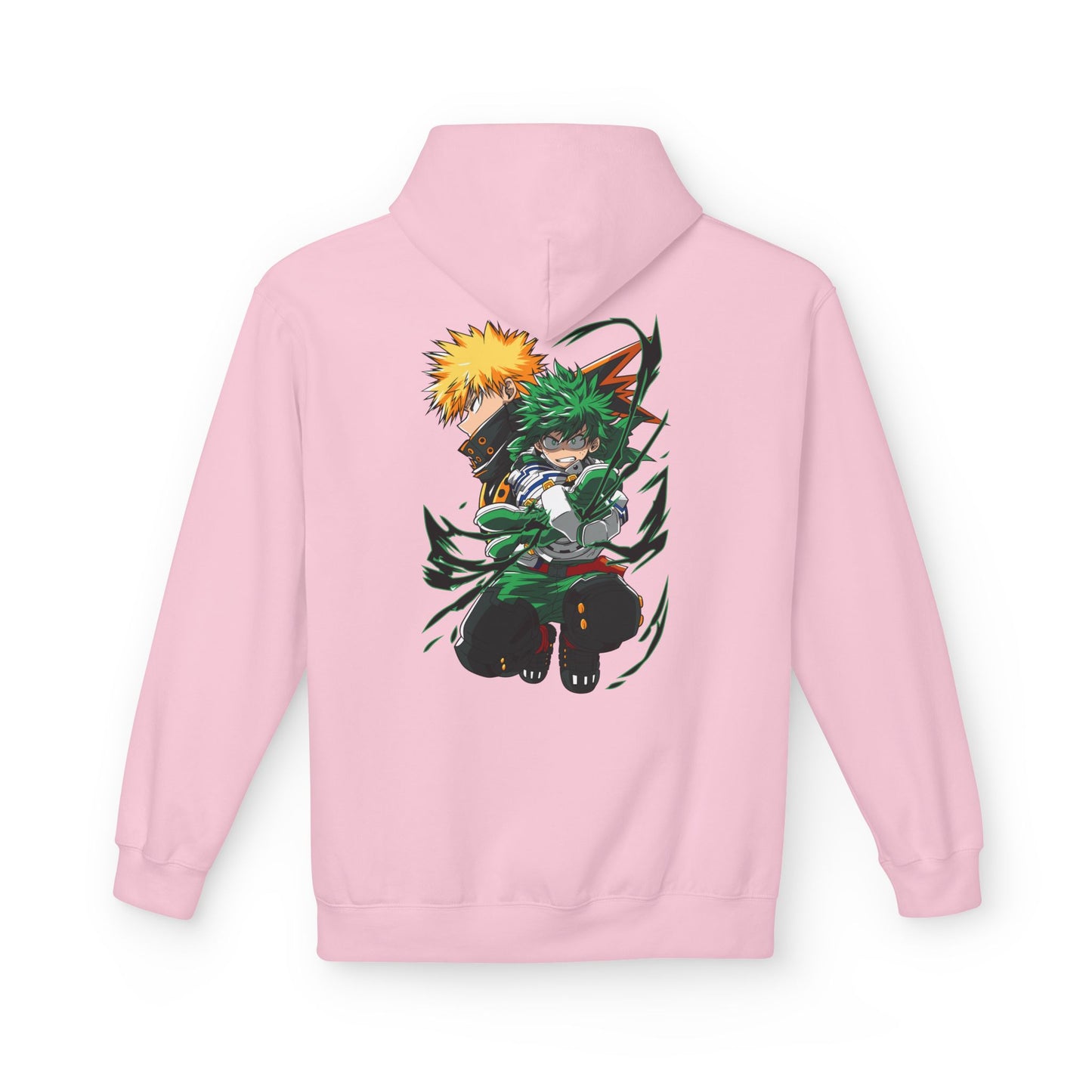 Anime Hero Duo Hoodie — Action Back Print with Japanese Logo