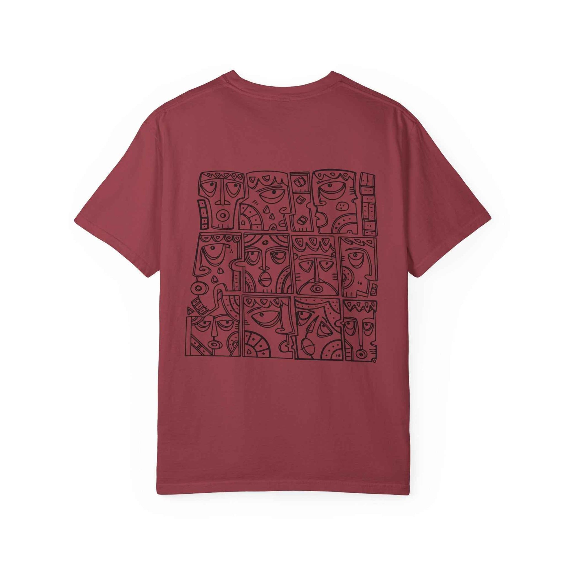 Artistic Garment-Dyed T-Shirt, Unisex Graphic Tee, Unique Casual Wear, Statement Top, Gift for Art Lovers, Everyday Comfort Tee