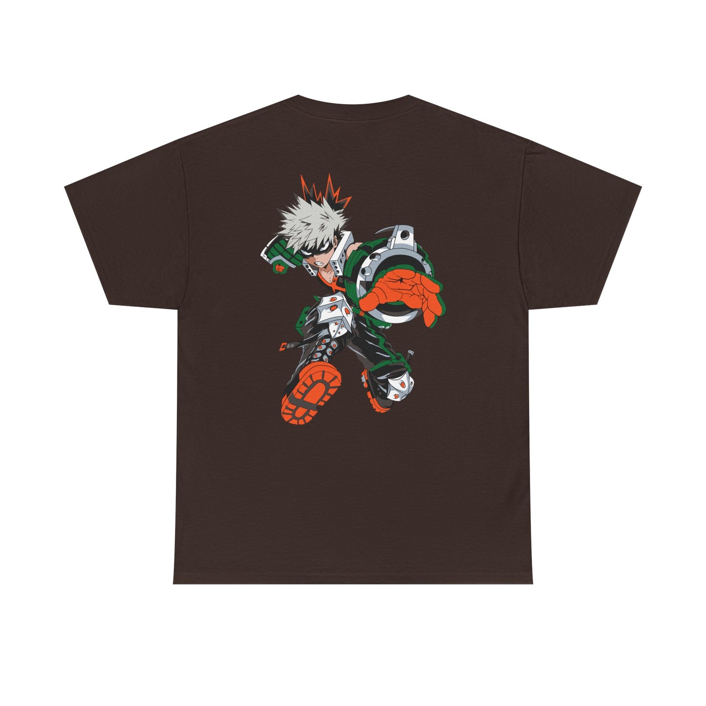 Anime Graphic Tee — Dynamic Action Back Print with Small Chest Logo