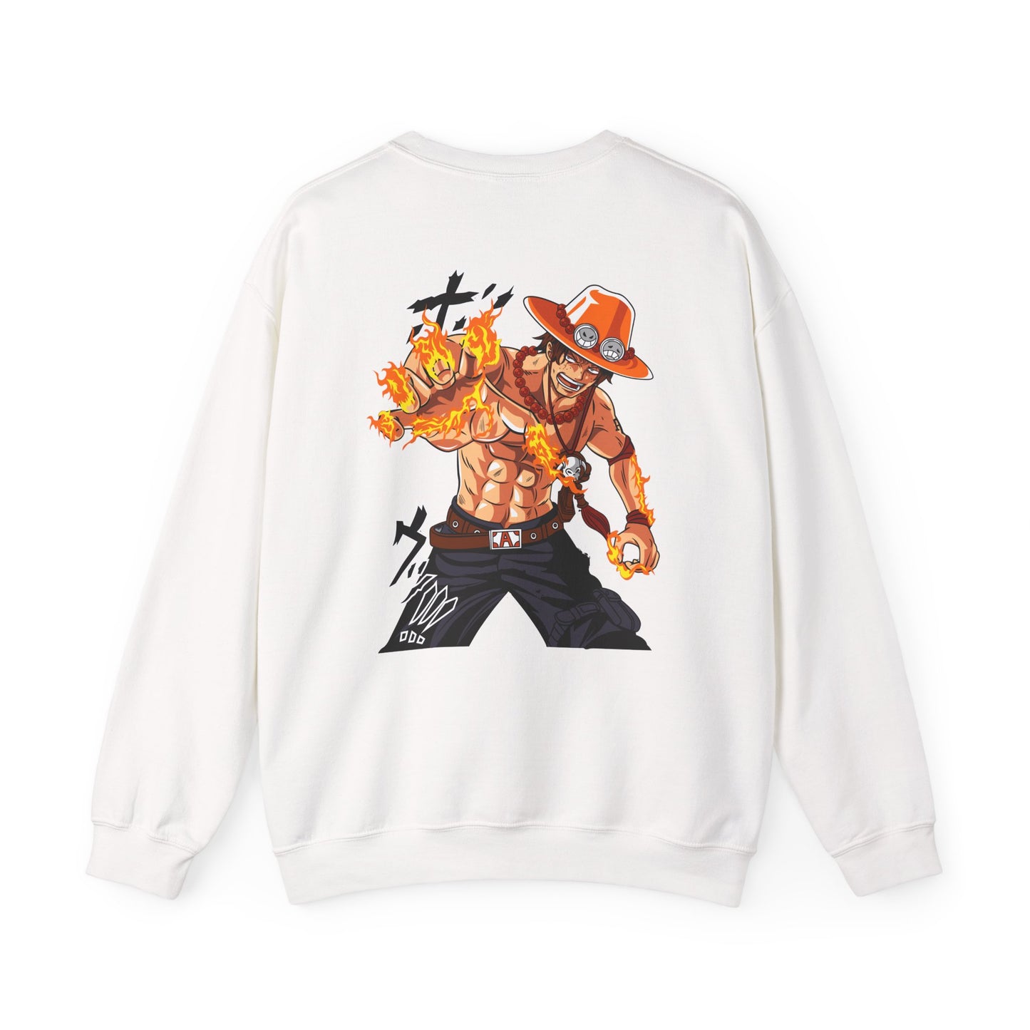One Piece Ace Crewneck Sweatshirt – Portgas D. Ace Flame Graphic Crew