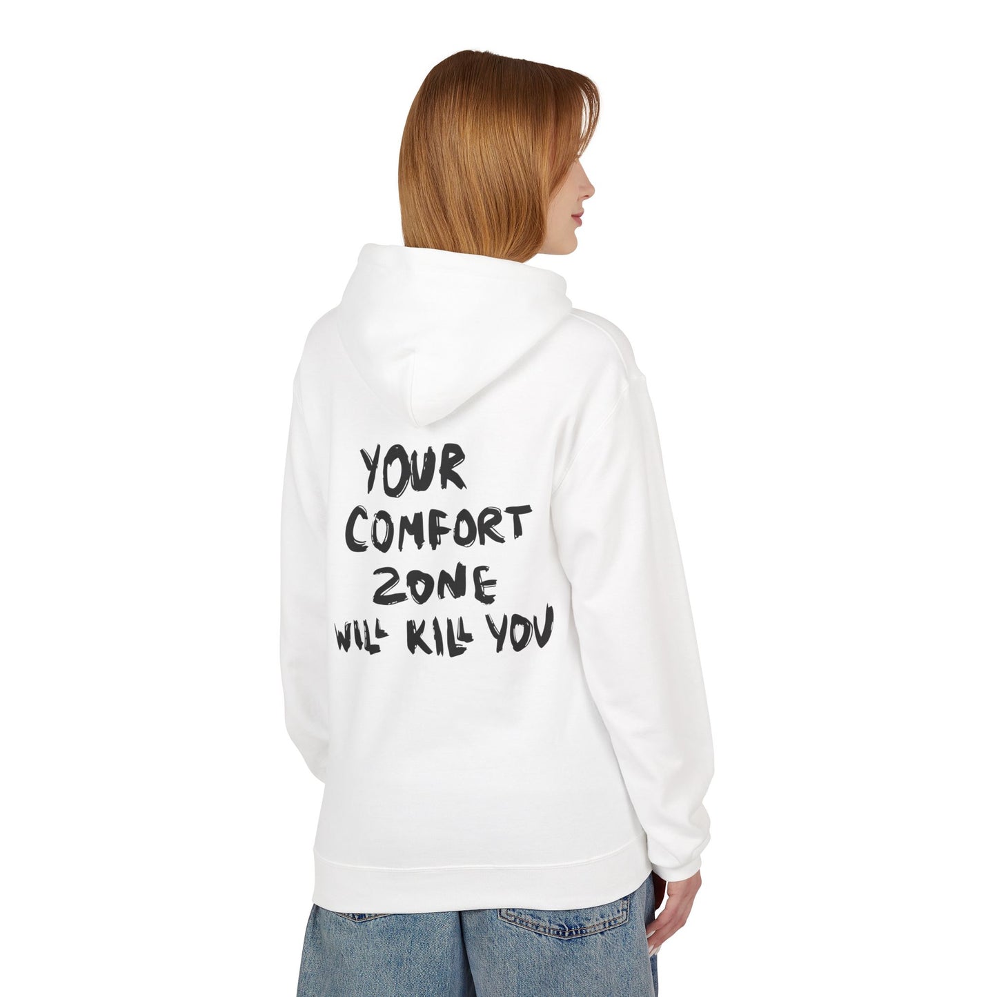 Comfort Zone Hoodie - Inspirational Quote Sweater, Motivational Gift, Cozy Fleece, Unisex Apparel for Everyday Wear, Perfect for [...] Printify