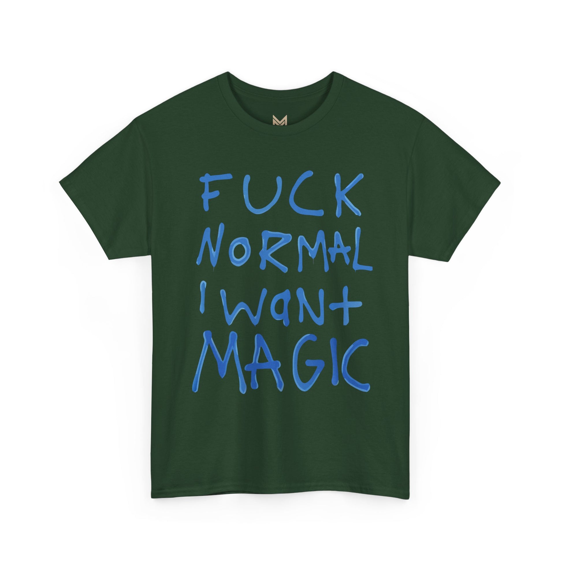 Unisex Heavy Cotton Tee - "Fuck Normal I Want Magic" Statement Shirt, Gift for Dreamers, Casual Wear, Festival Outfits, Unique Art Tee Printify