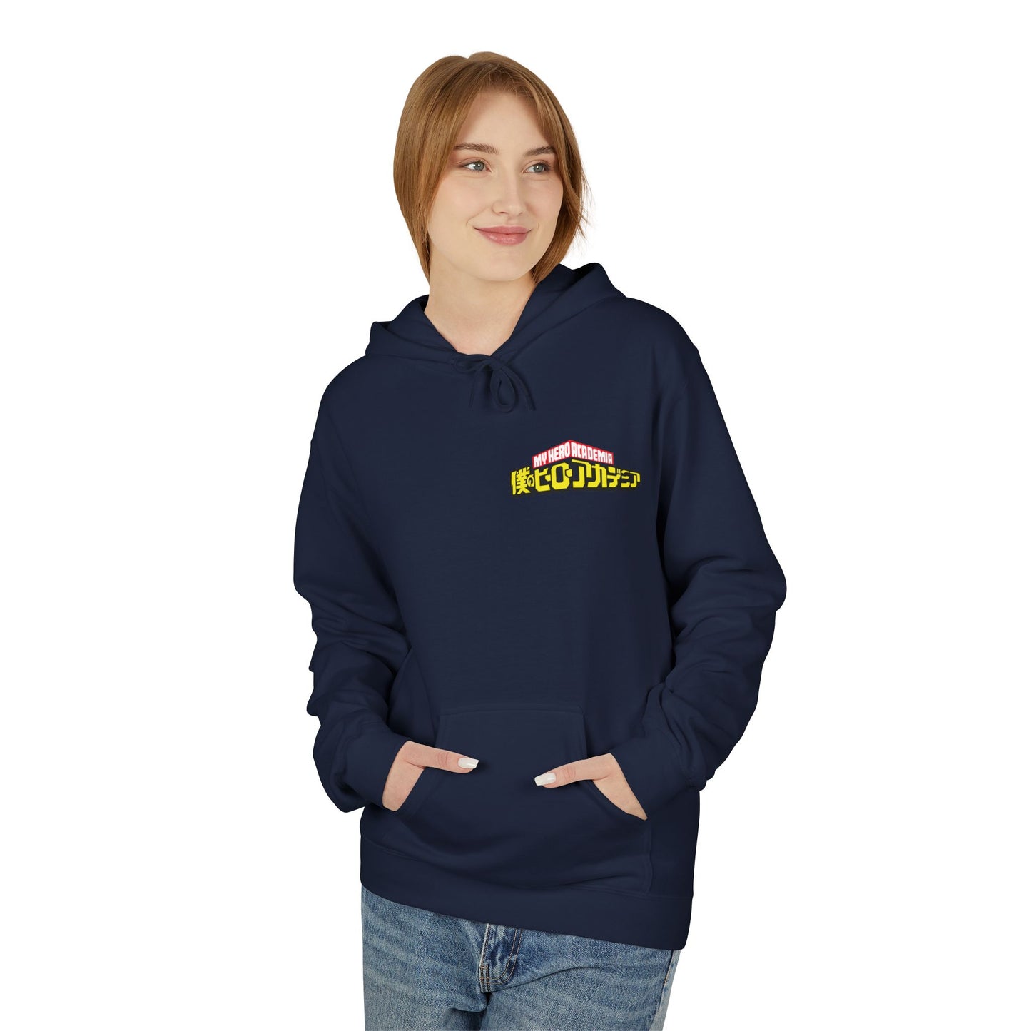 Anime Hero Duo Hoodie — Action Back Print with Japanese Logo