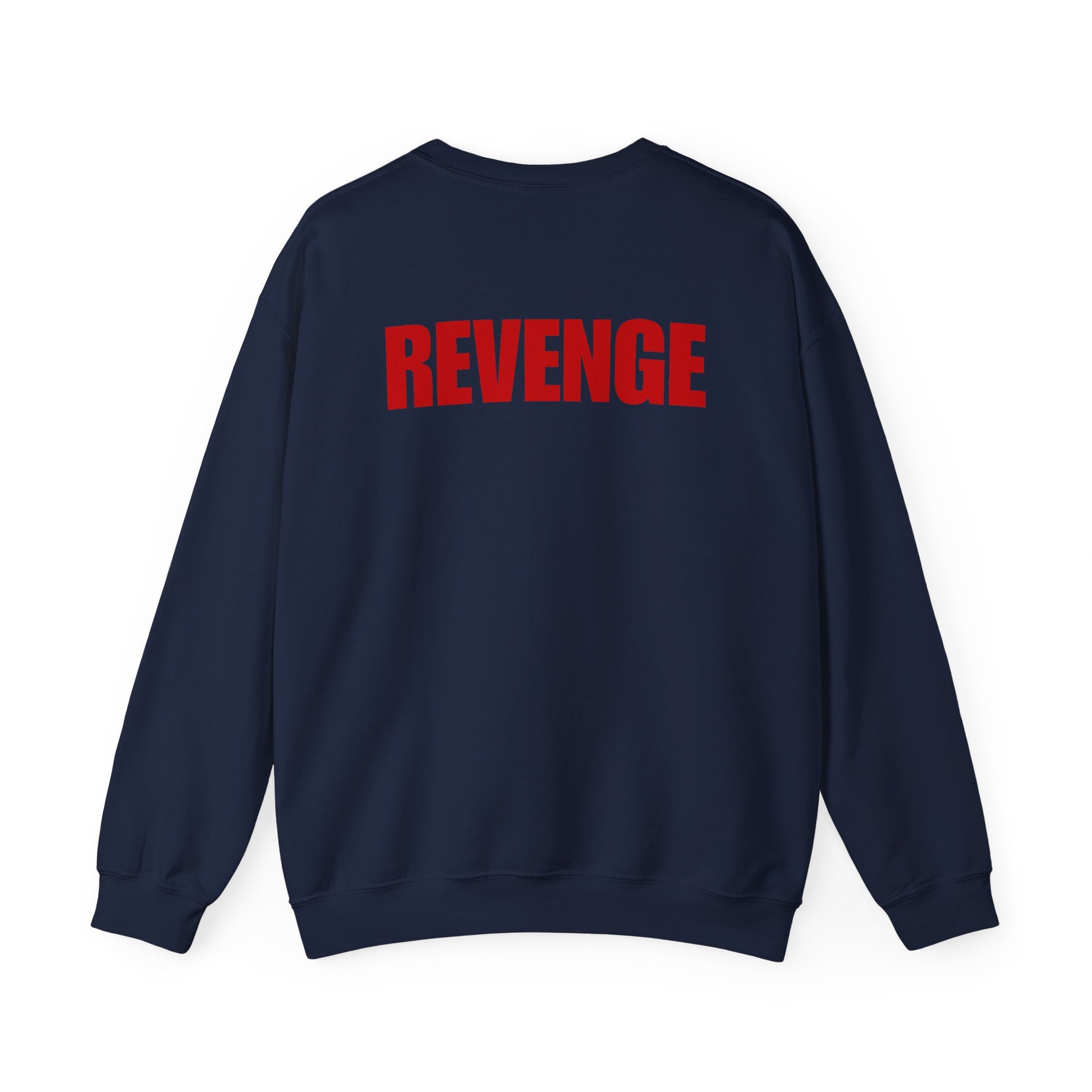 Sweatshirt — 'REVENGE' Bold Back Print Crewneck Sweatshirt Printify